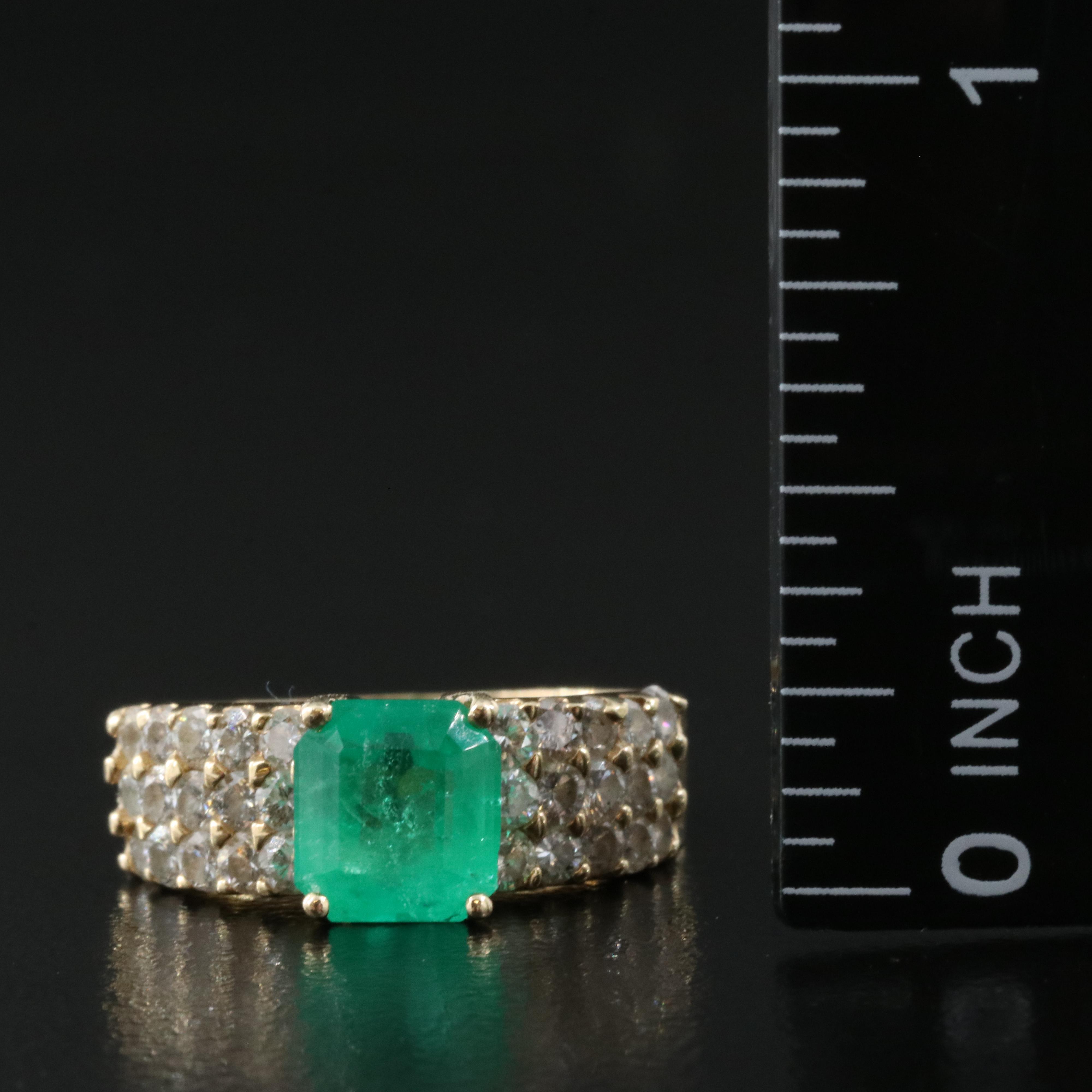 14K Emerald and Diamond Ring