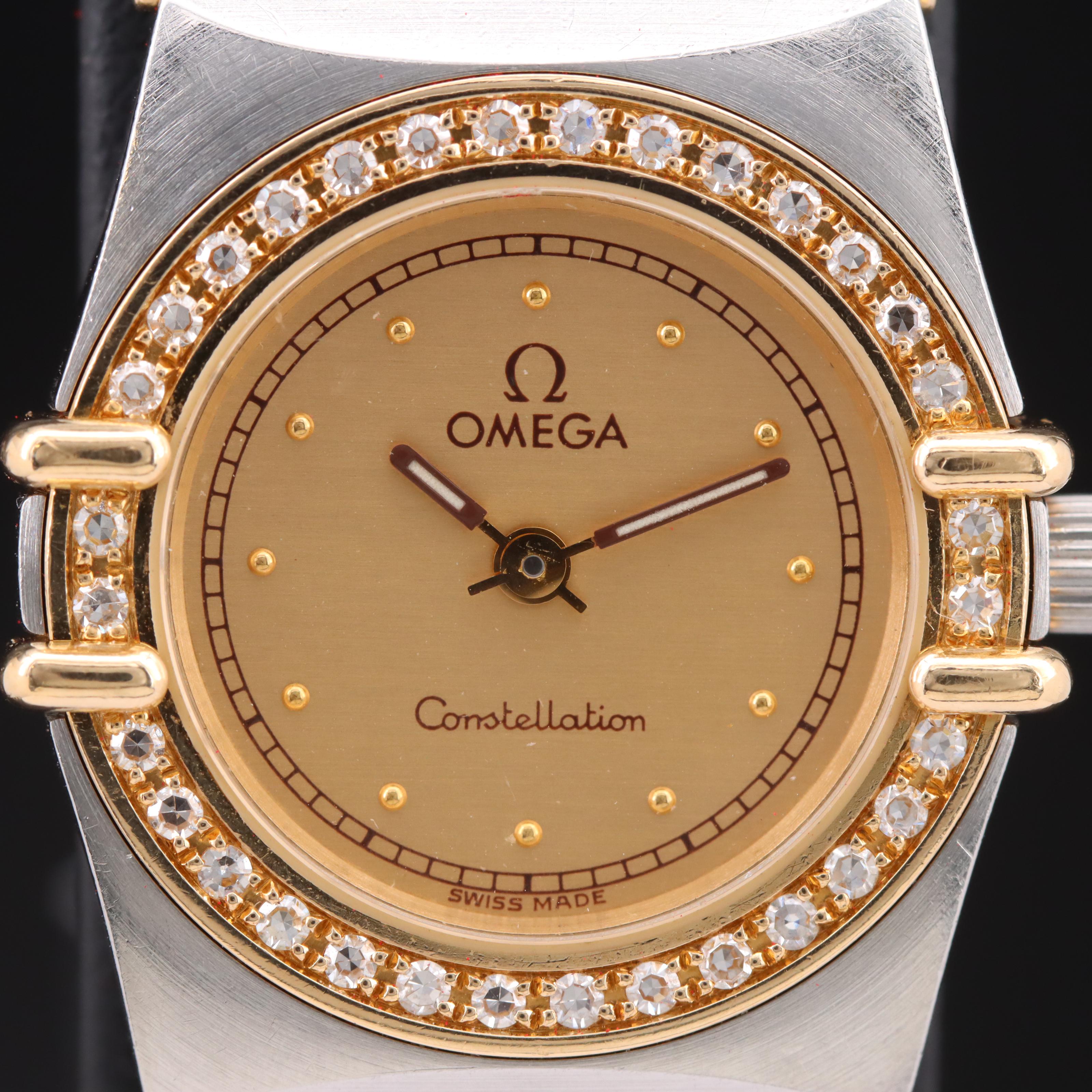 18K and Stainless Steel Omega Diamond Watch