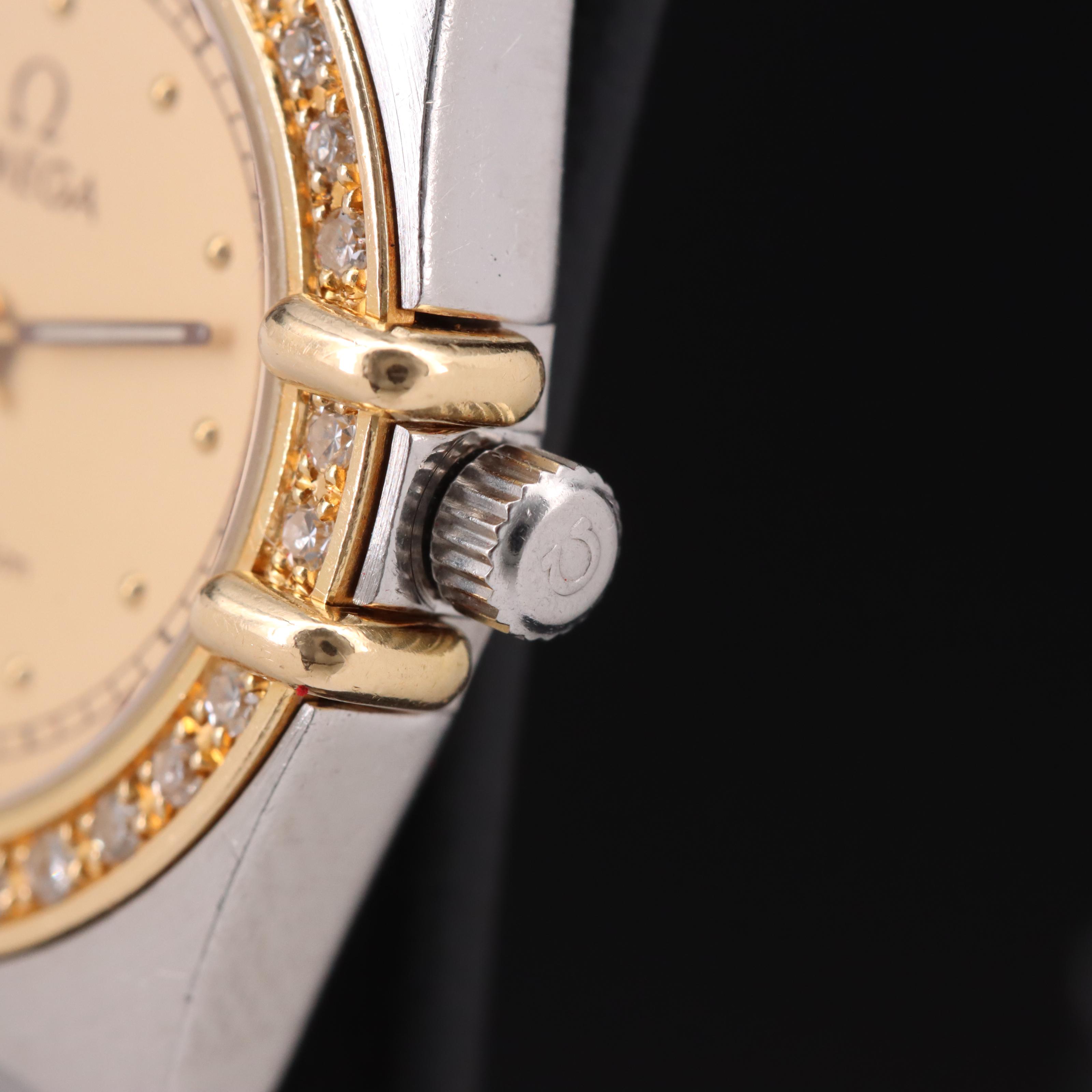 18K and Stainless Steel Omega Diamond Watch