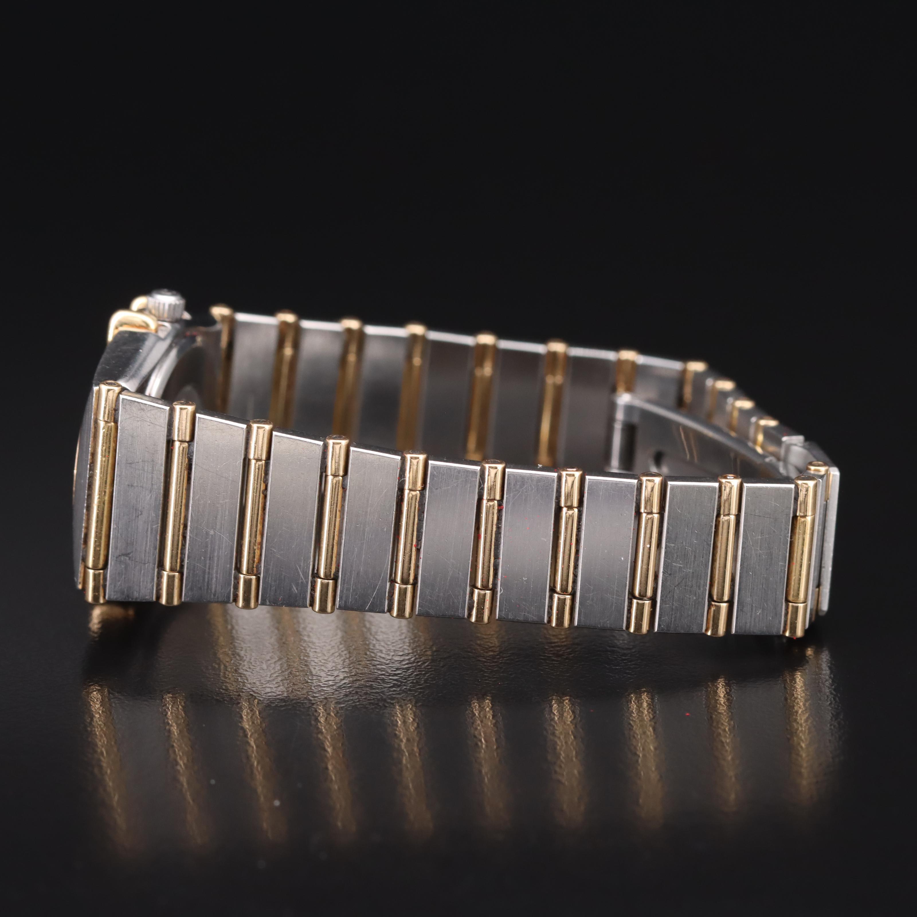 18K and Stainless Steel Omega Diamond Watch