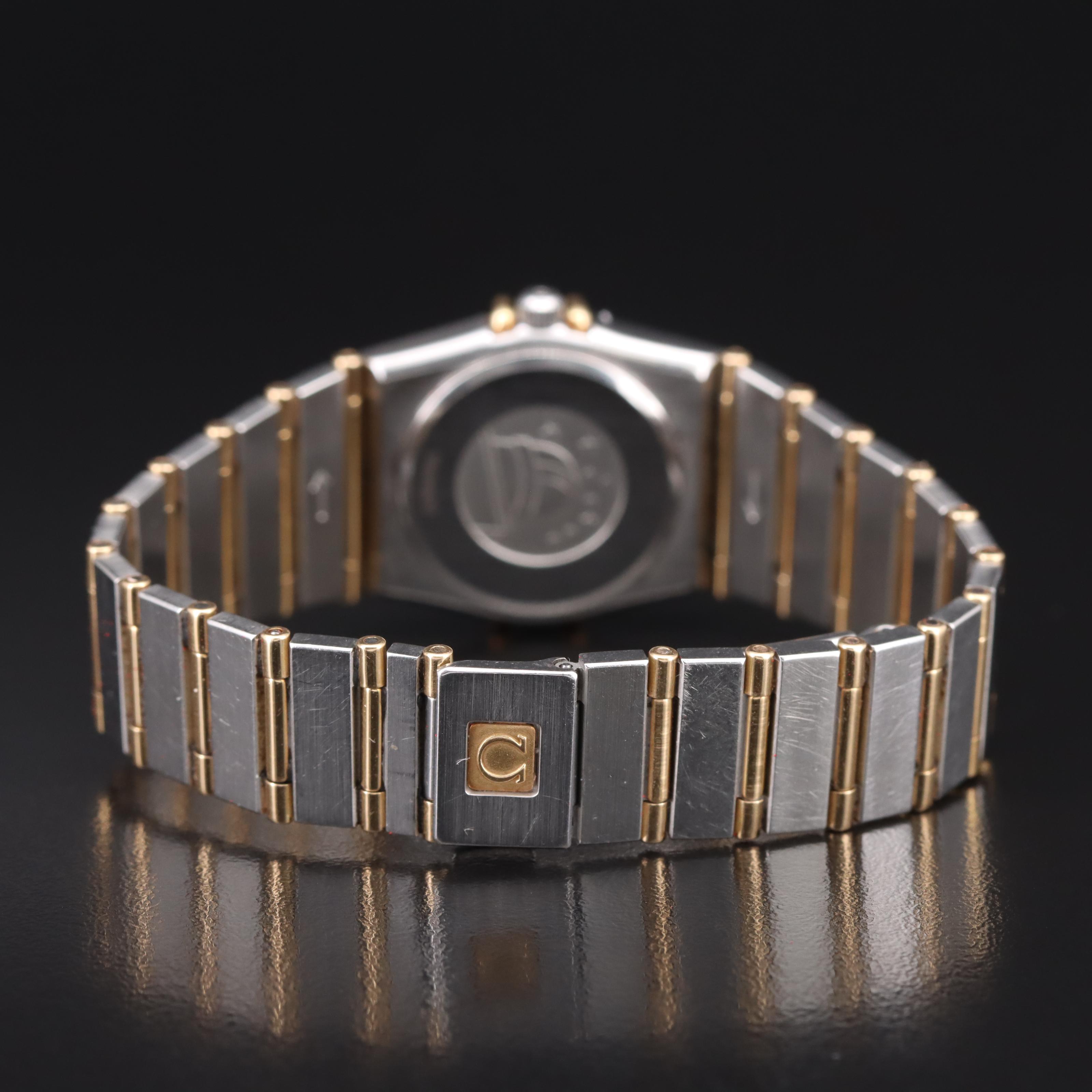 18K and Stainless Steel Omega Diamond Watch