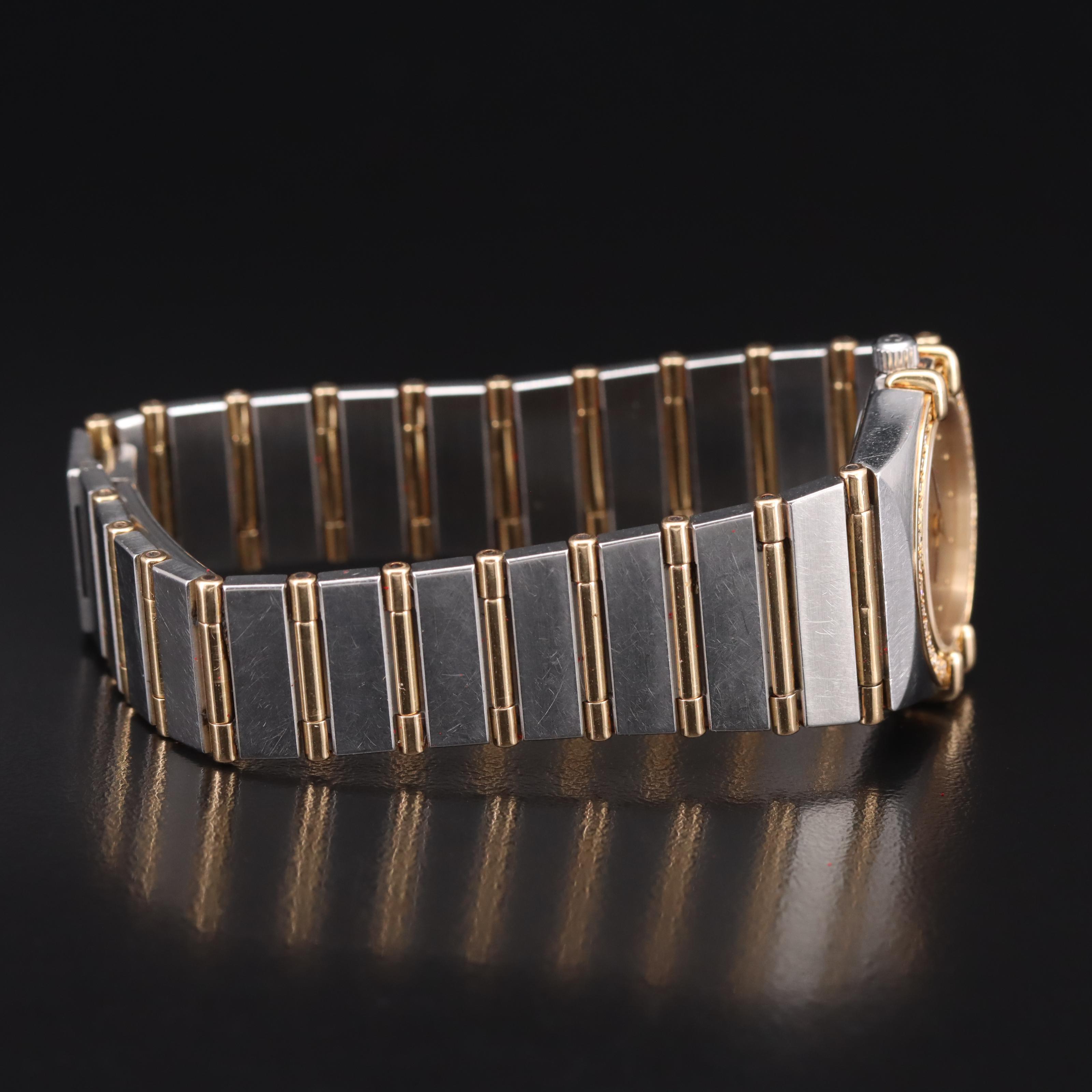 18K and Stainless Steel Omega Diamond Watch