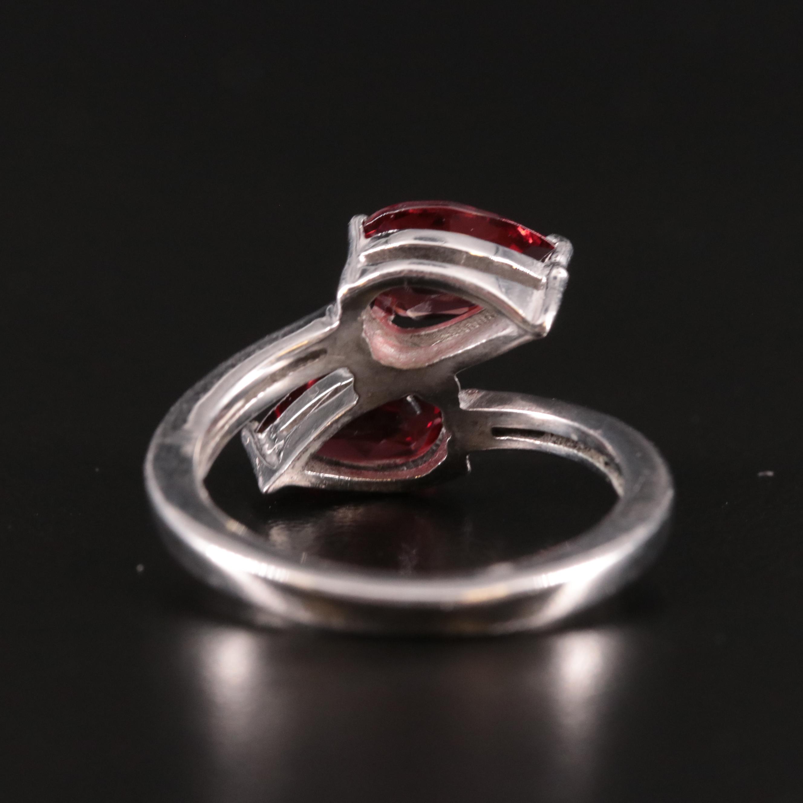 Sterling Garnet Bypass Ring