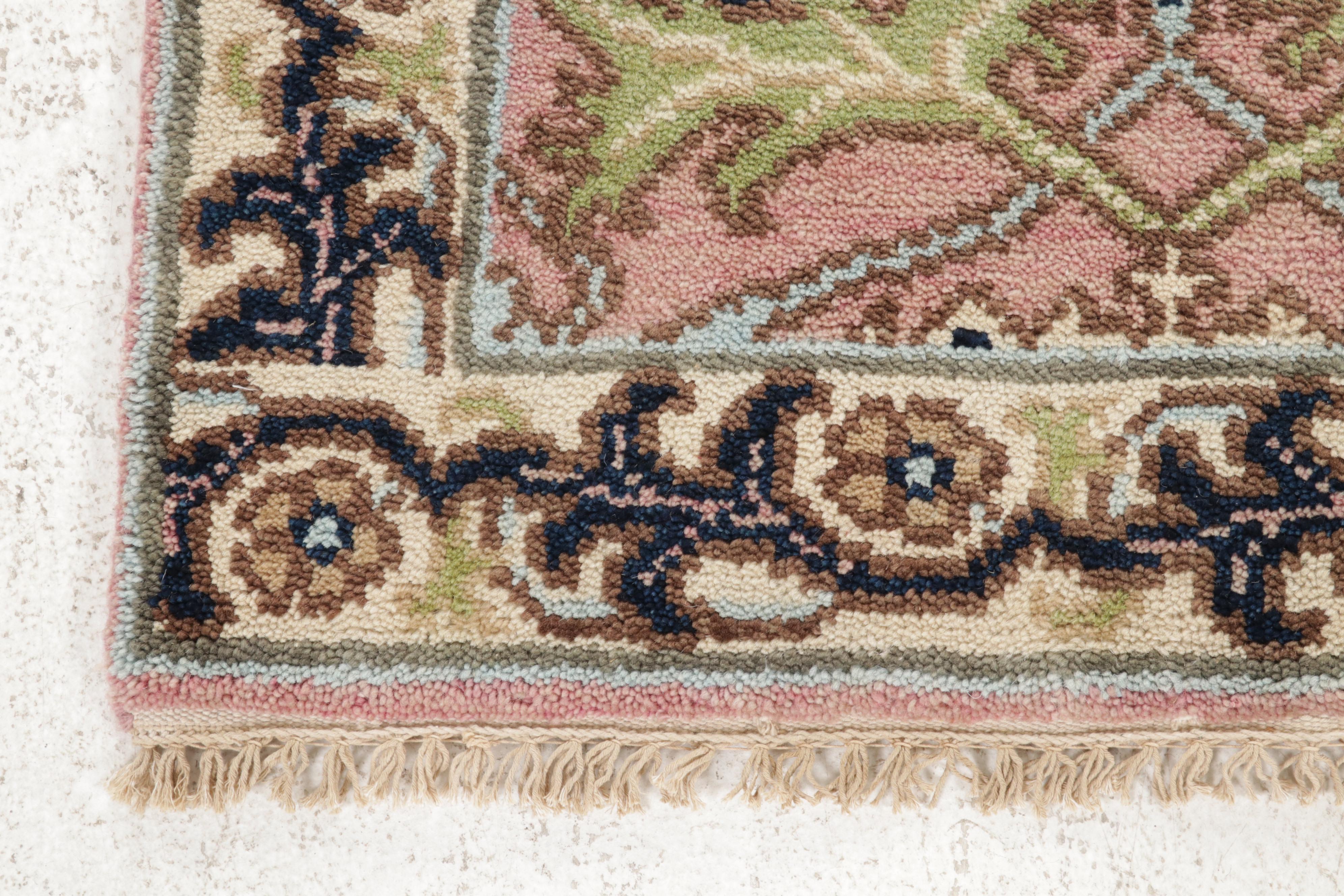 2'7 x 7'10 Hand-Tufted Indo-Persian Tabriz Carpet Runner, 2010s