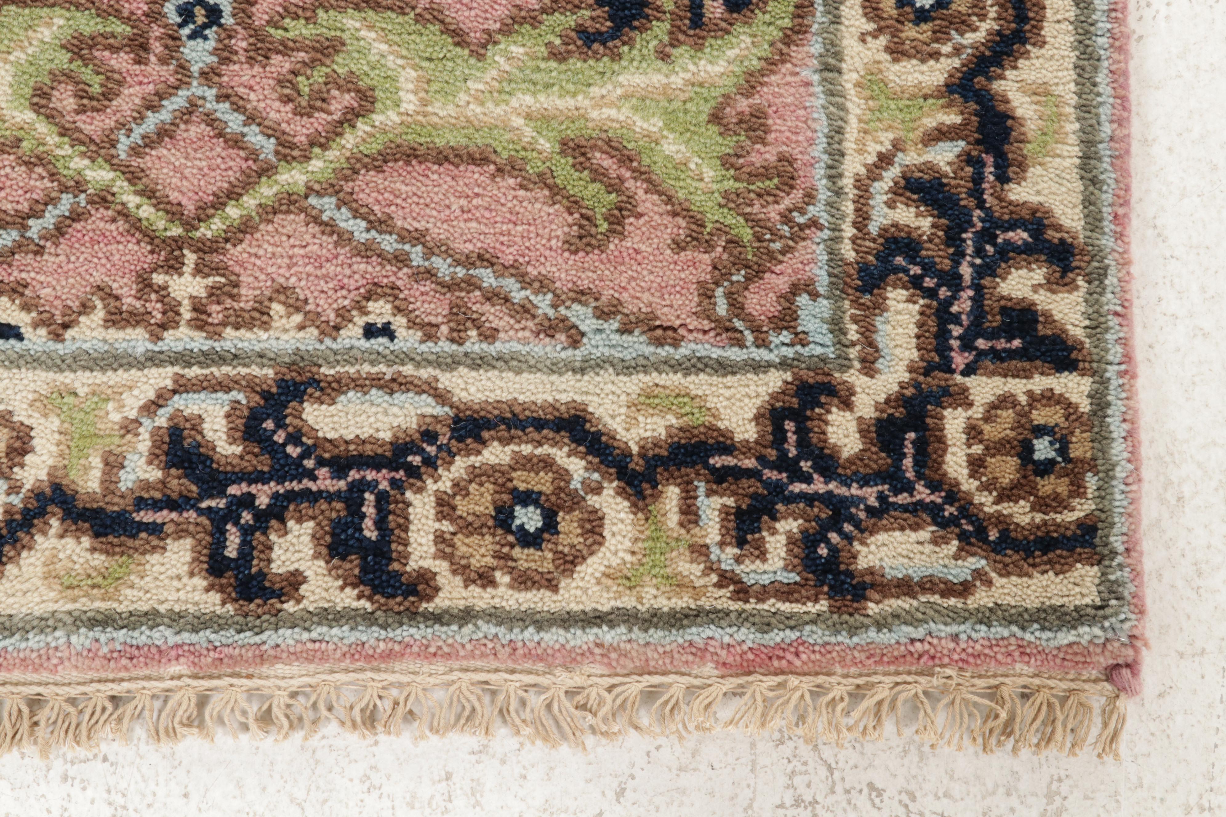 2'7 x 7'10 Hand-Tufted Indo-Persian Tabriz Carpet Runner, 2010s