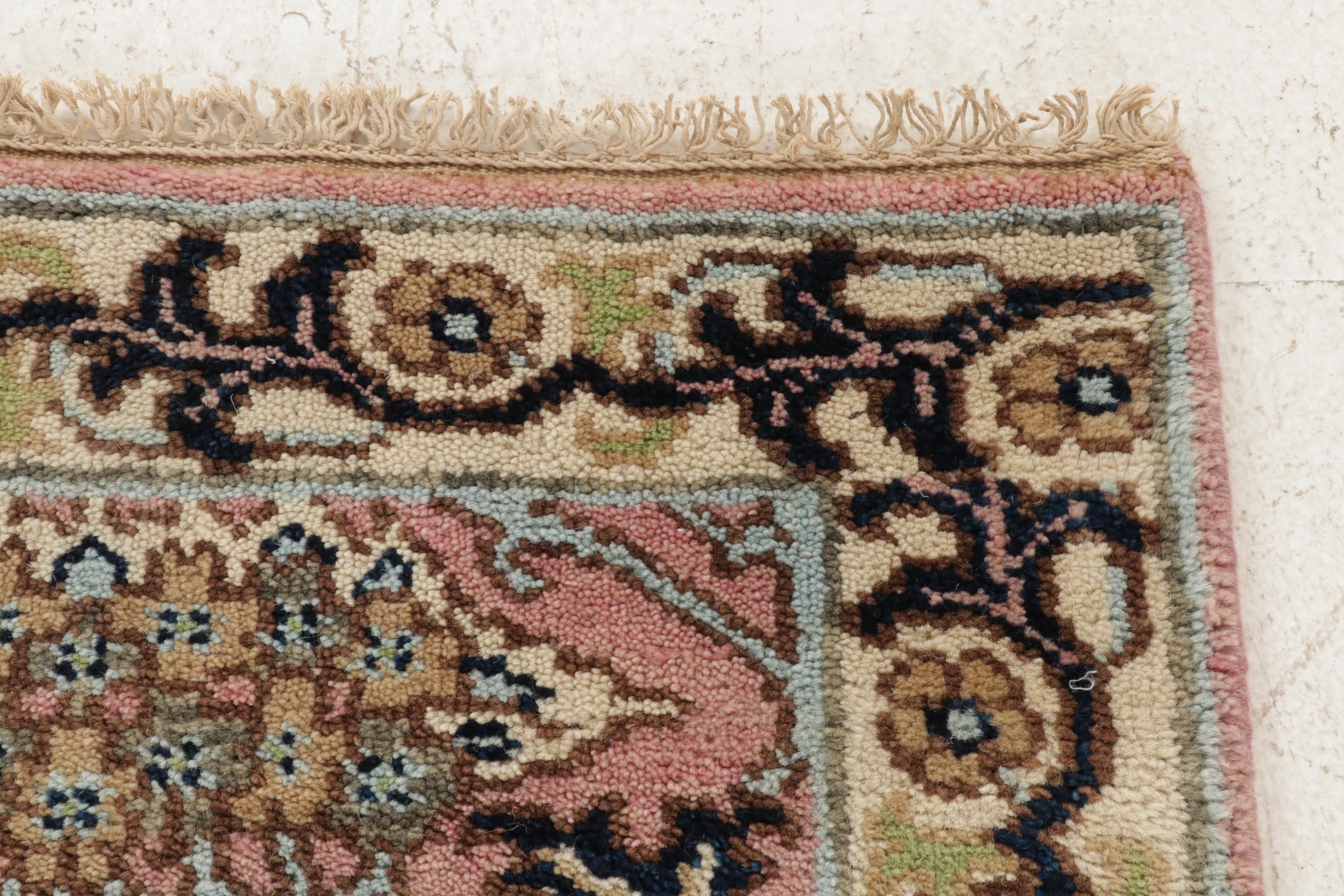 2'7 x 7'10 Hand-Tufted Indo-Persian Tabriz Carpet Runner, 2010s