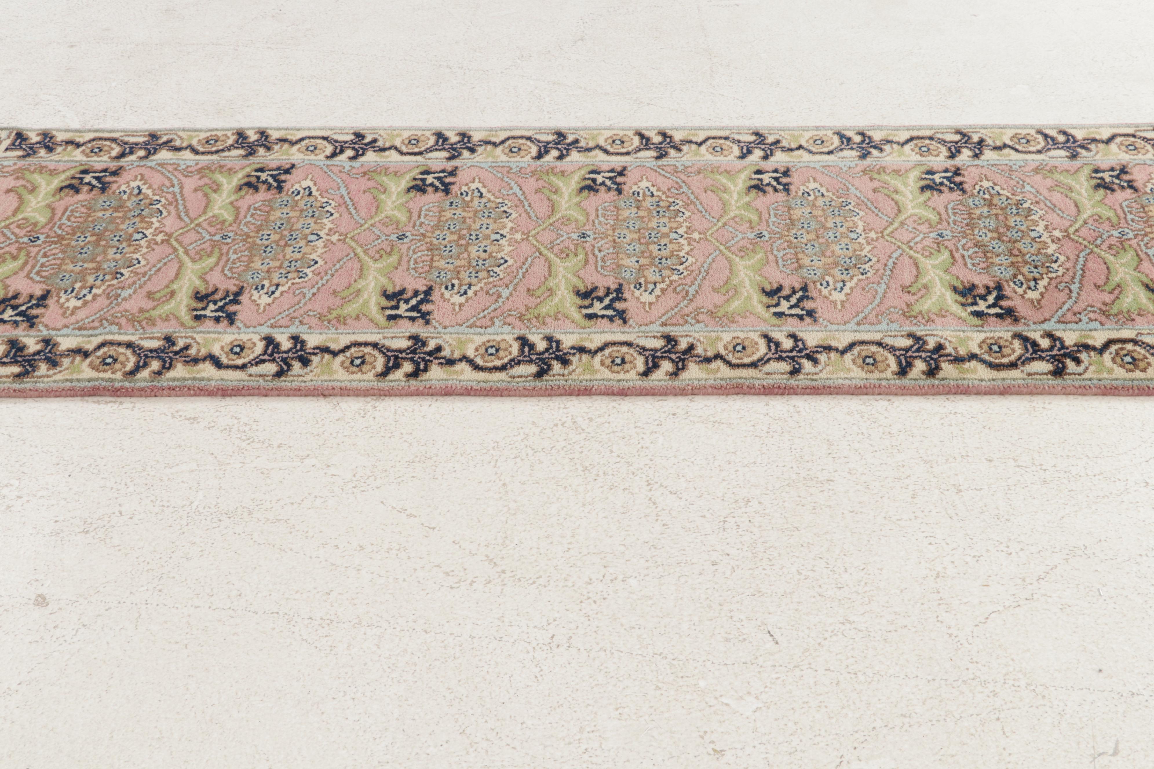 2'7 x 7'10 Hand-Tufted Indo-Persian Tabriz Carpet Runner, 2010s