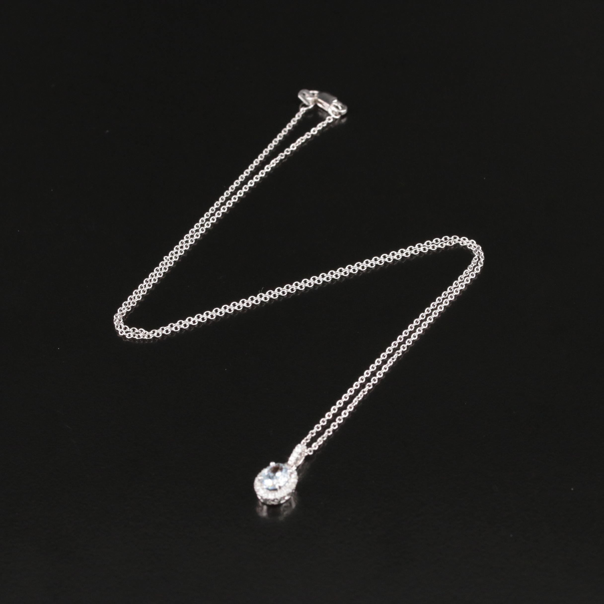 14K 0.81 CTW Lab Grown Diamond Halo Pendant Necklace