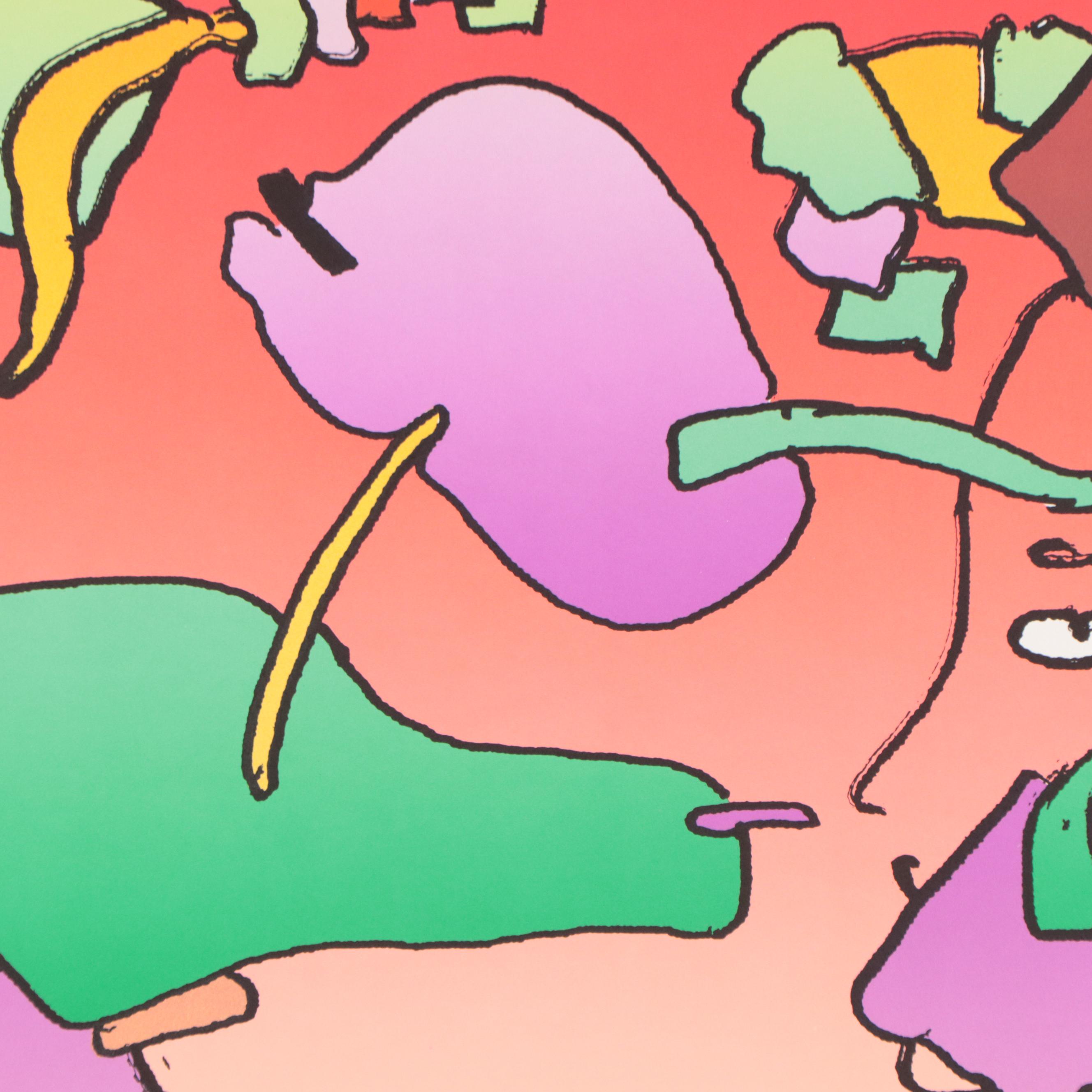 Peter Max Psychedelic Figurative Lithograph "From the Beginning," 1983