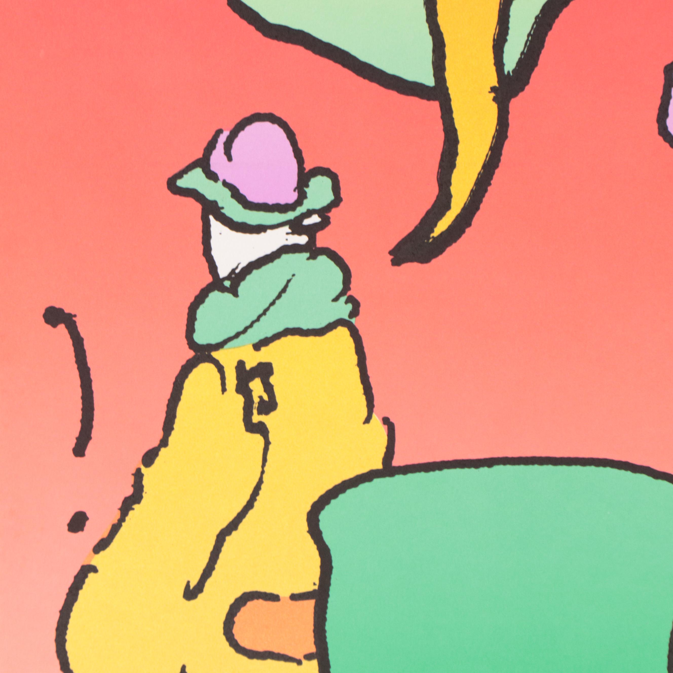 Peter Max Psychedelic Figurative Lithograph "From the Beginning," 1983