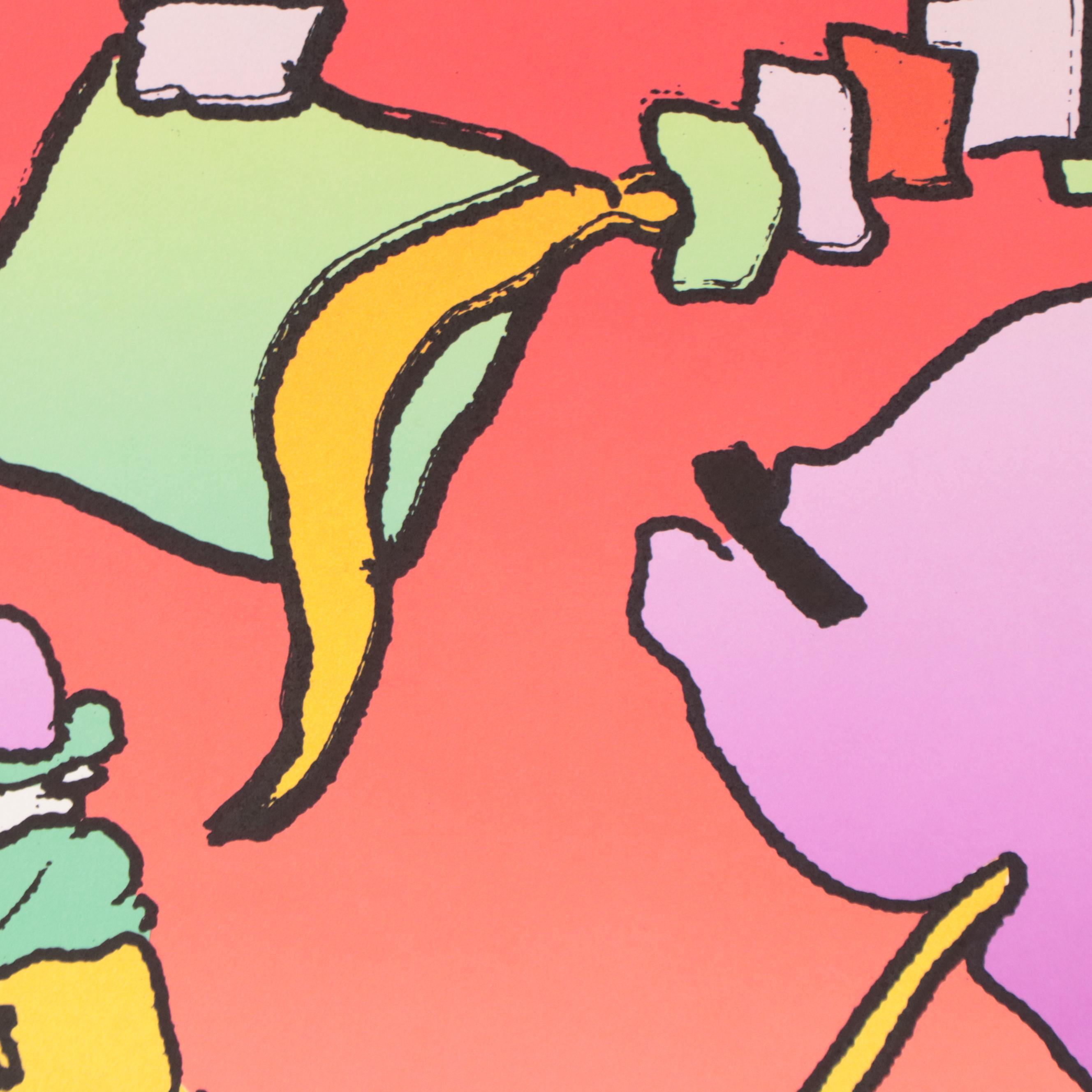 Peter Max Psychedelic Figurative Lithograph "From the Beginning," 1983