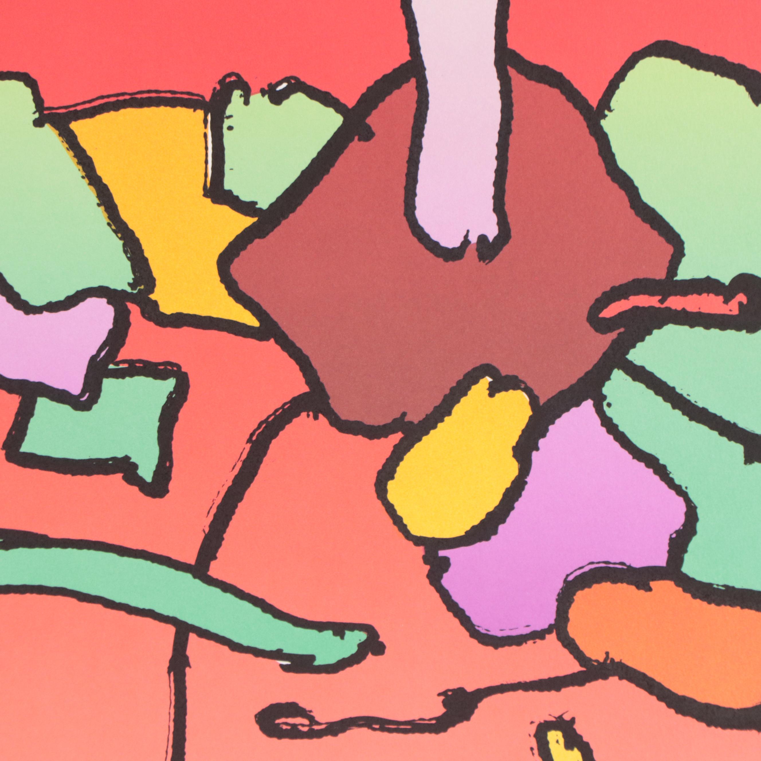 Peter Max Psychedelic Figurative Lithograph "From the Beginning," 1983