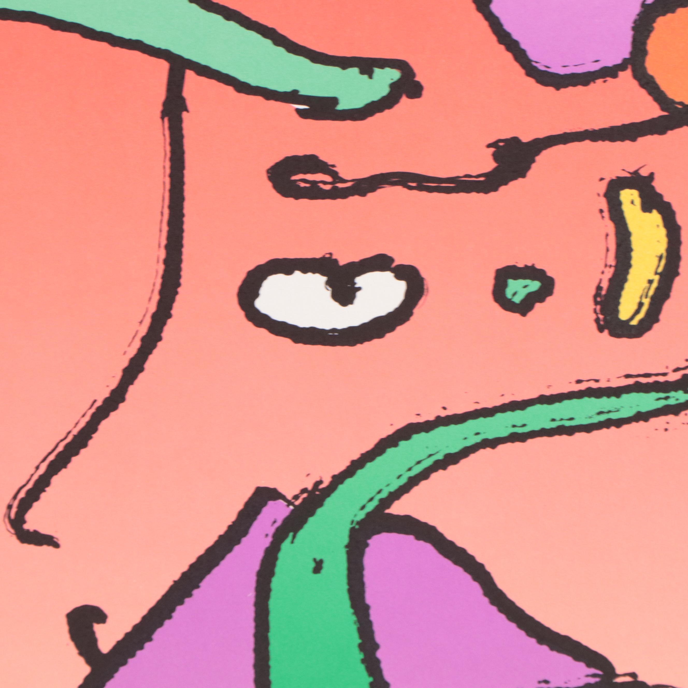 Peter Max Psychedelic Figurative Lithograph "From the Beginning," 1983