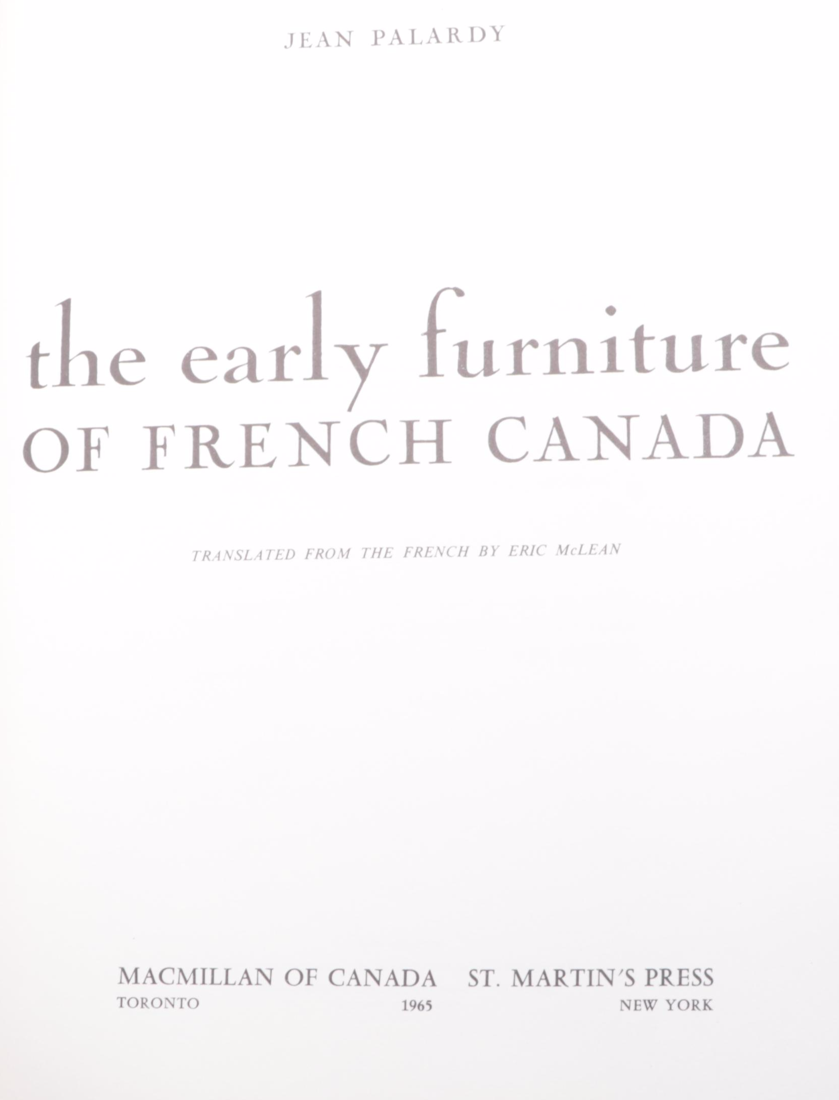 "The Early Furniture of French Canada" by Jean Palardy and More Furniture Books
