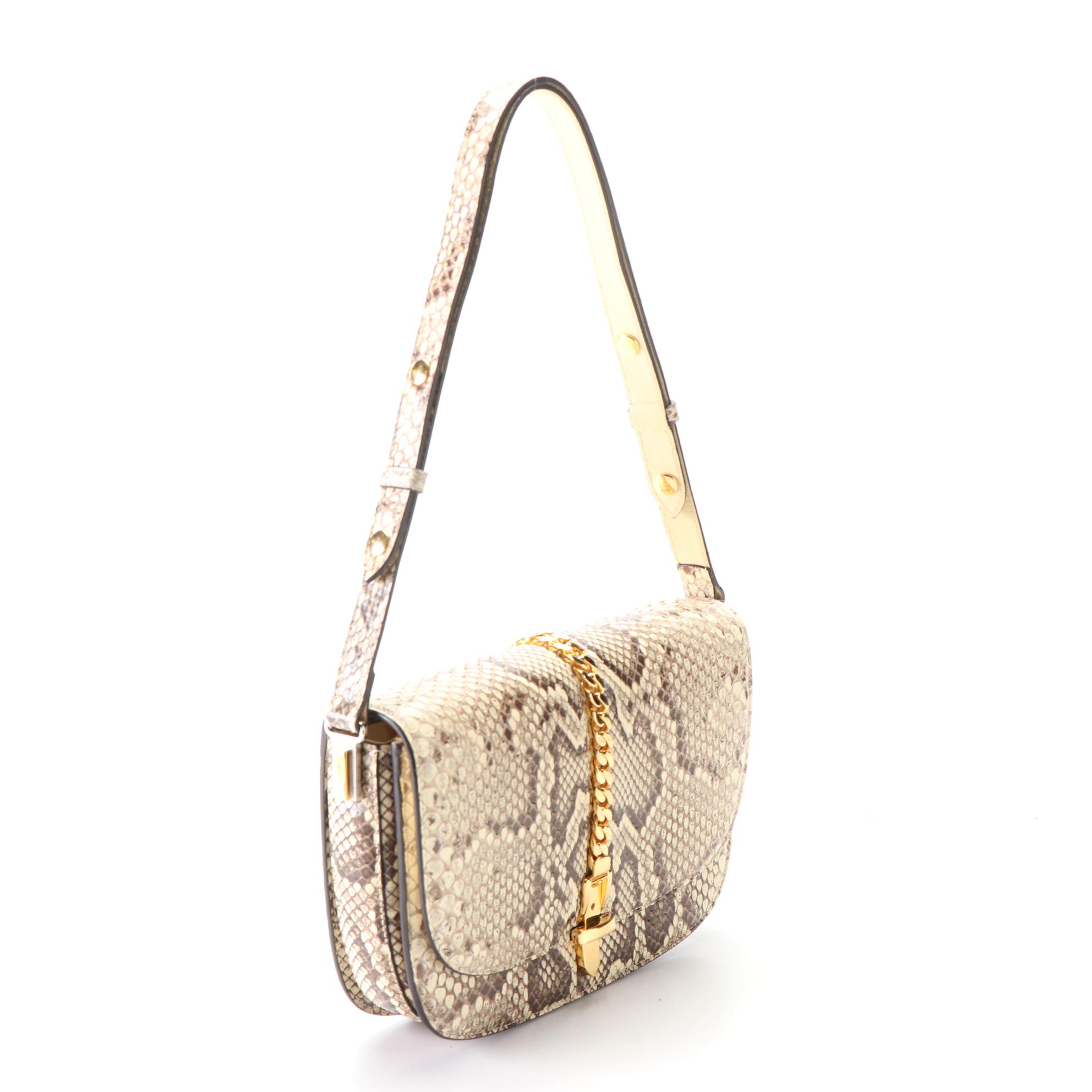 Gucci Sylvie 1969 Small Shoulder Bag in Python Skin Leather