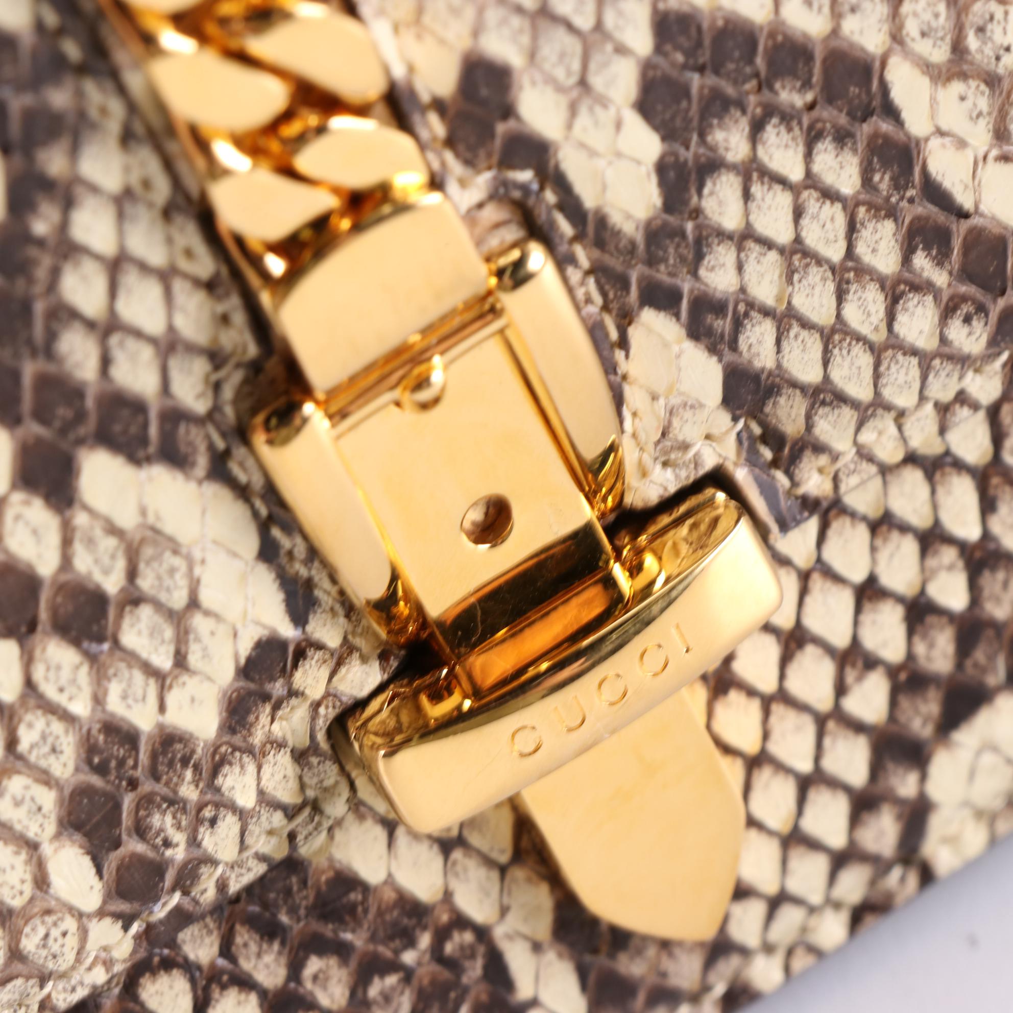 Gucci Sylvie 1969 Small Shoulder Bag in Python Skin Leather