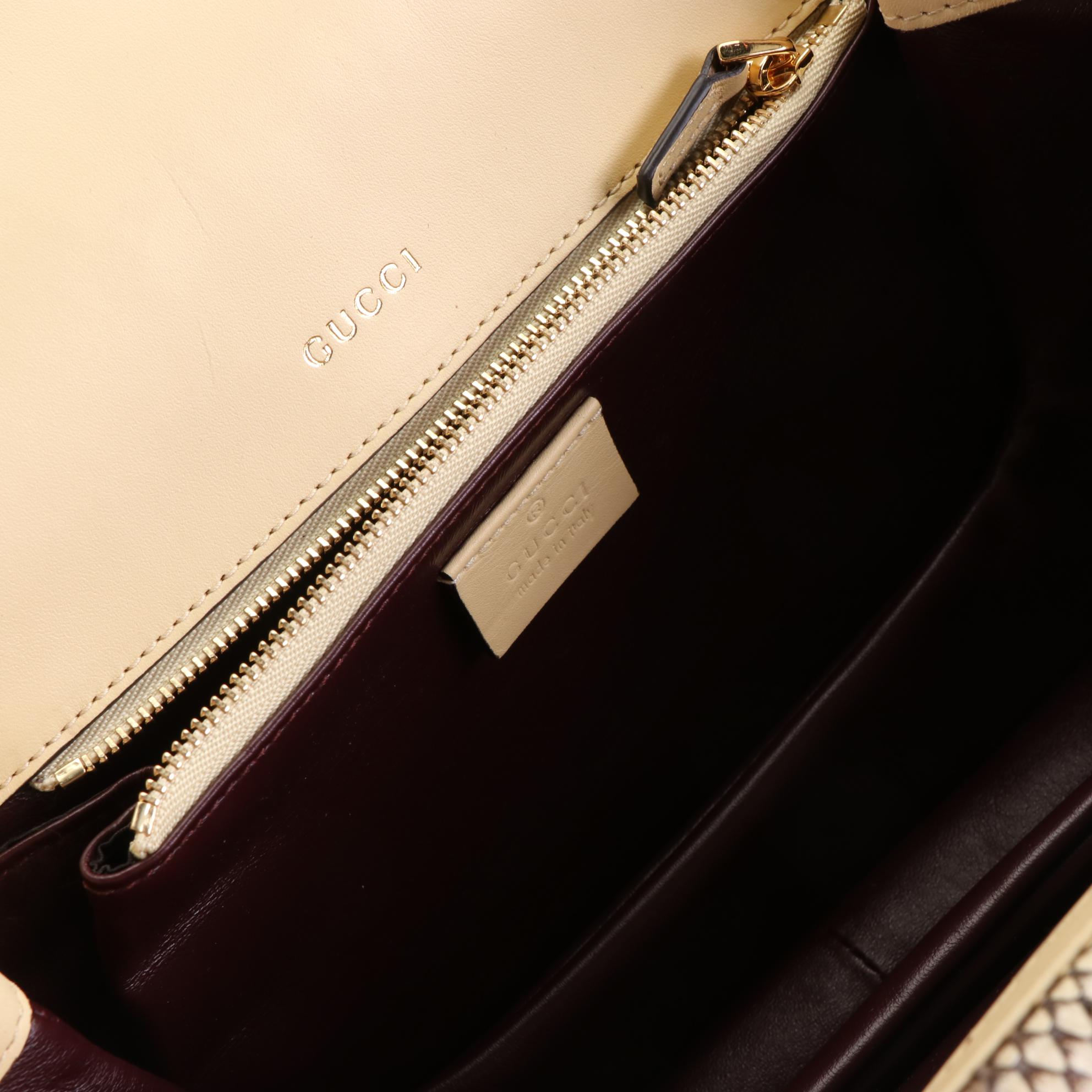 Gucci Sylvie 1969 Small Shoulder Bag in Python Skin Leather