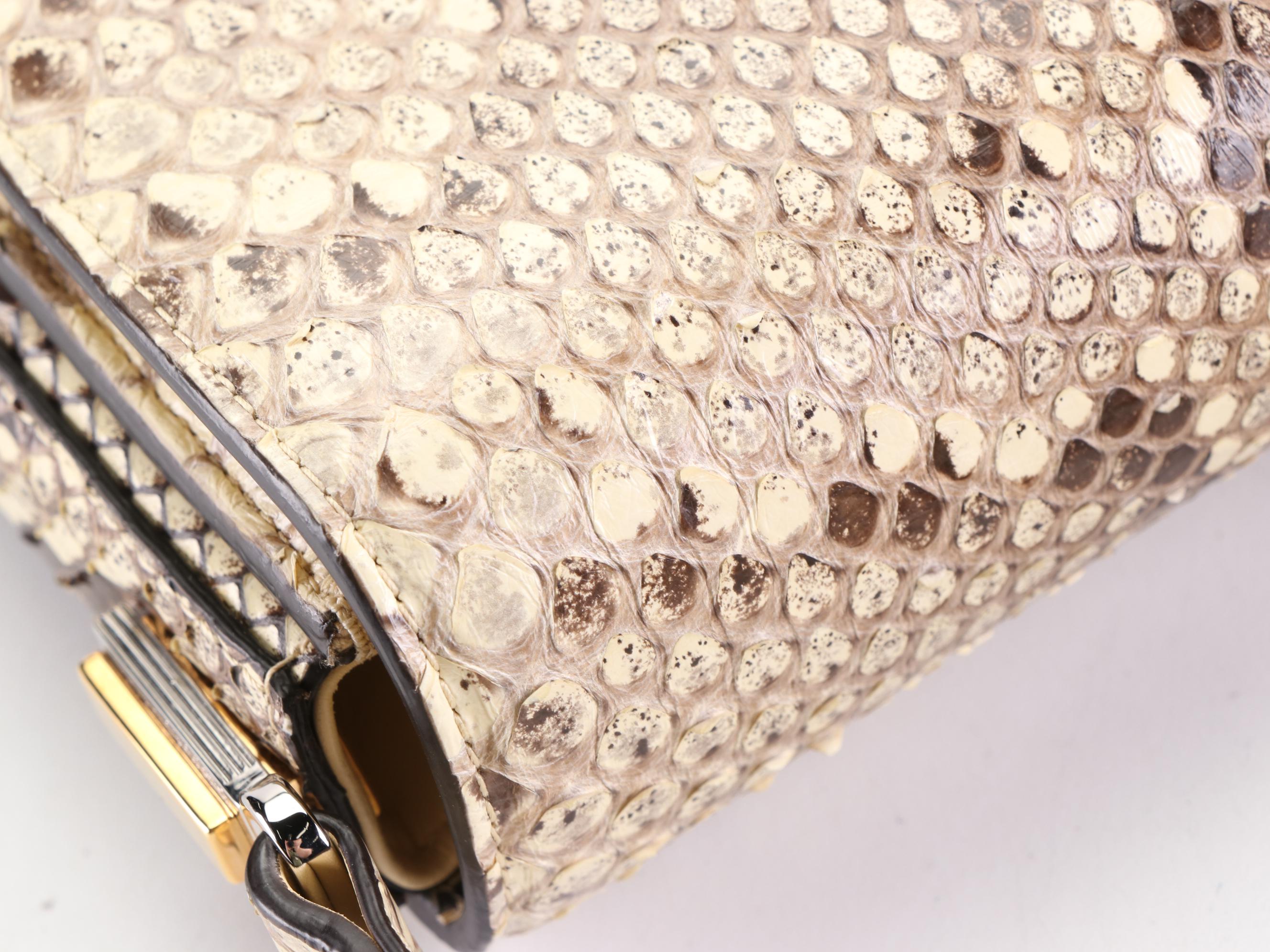 Gucci Sylvie 1969 Small Shoulder Bag in Python Skin Leather