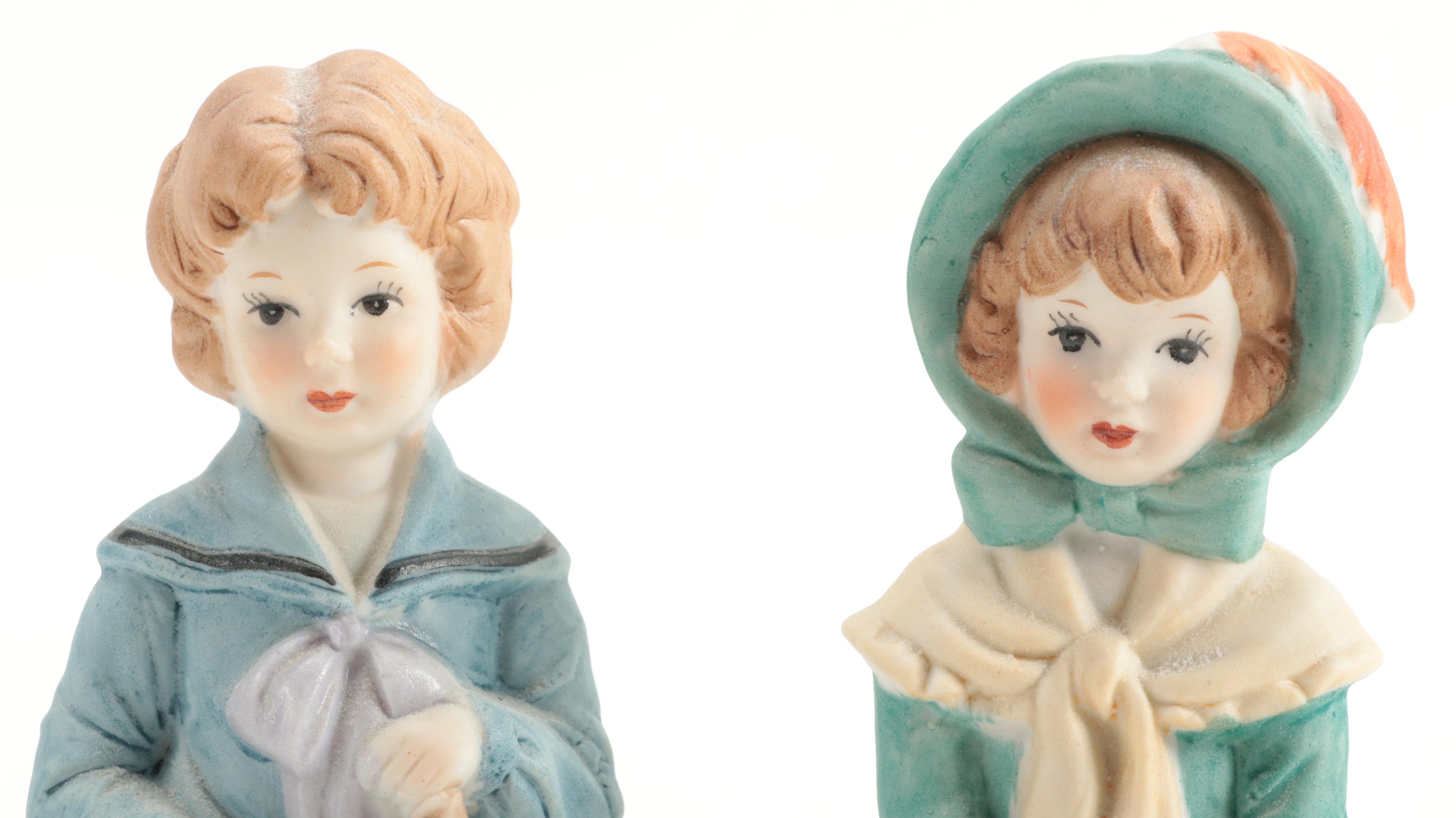 Lego Japanese Hand-Painted Bisque Courtesan Figurines