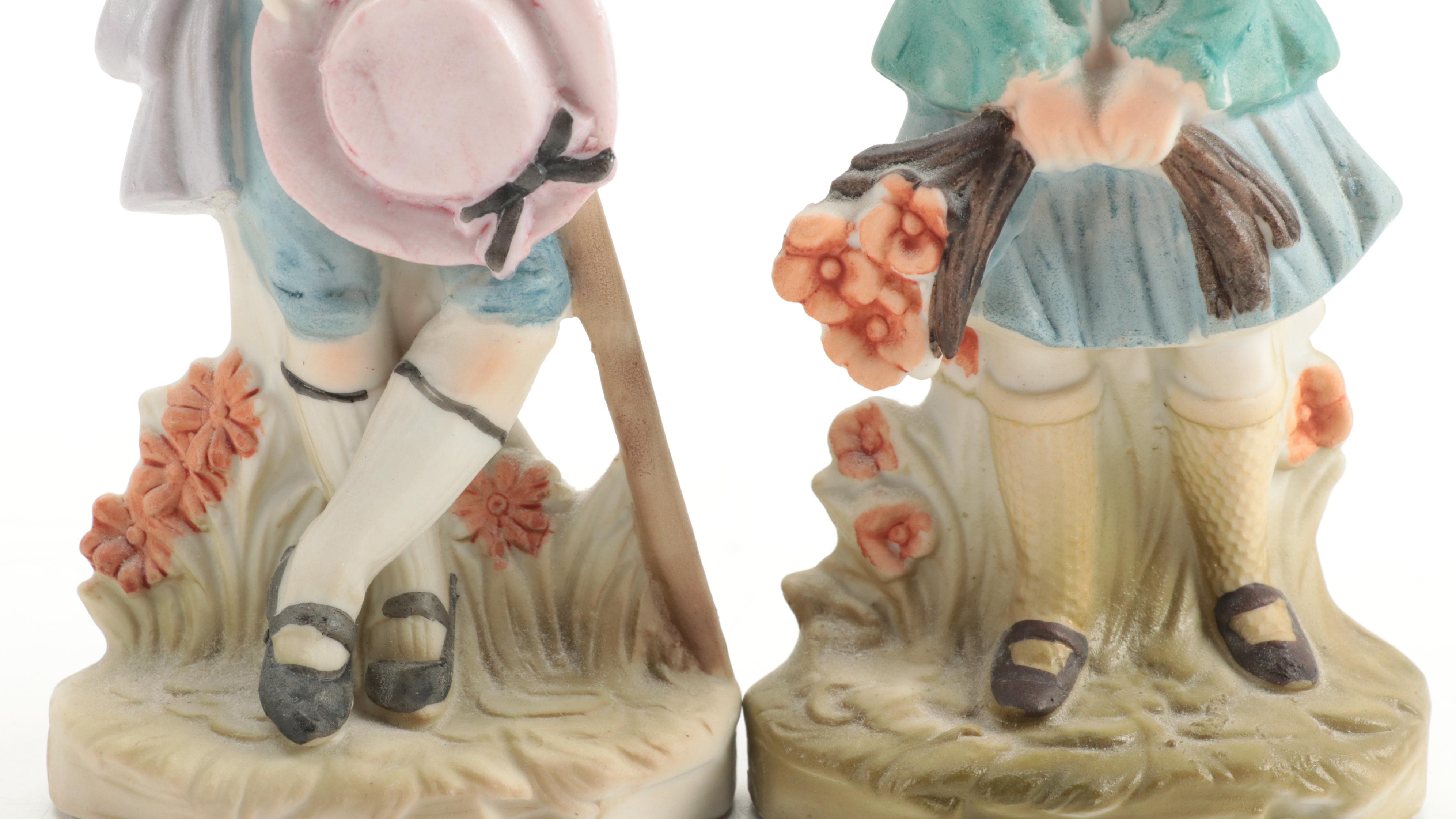 Lego Japanese Hand-Painted Bisque Courtesan Figurines