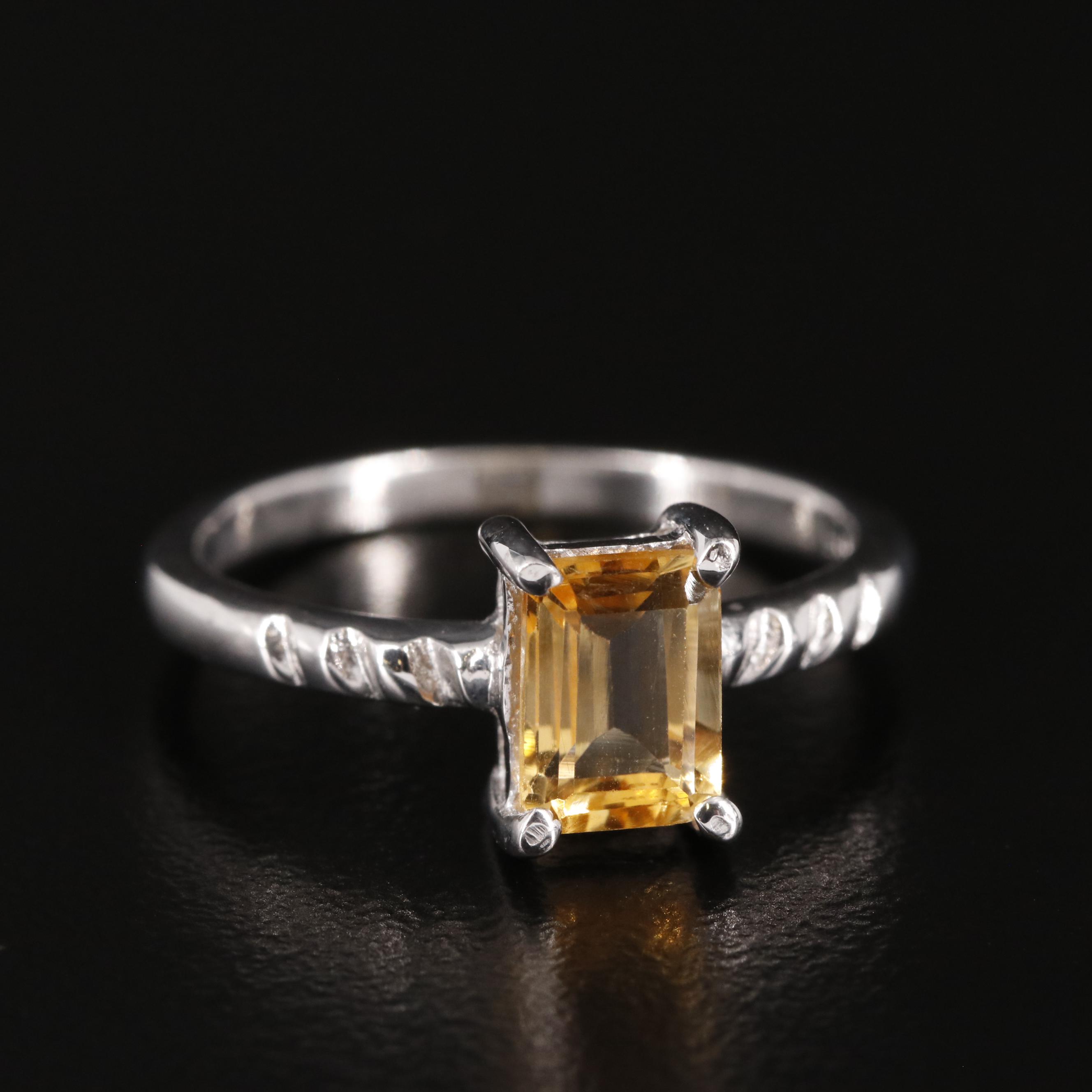 Sterling Citrine Ring