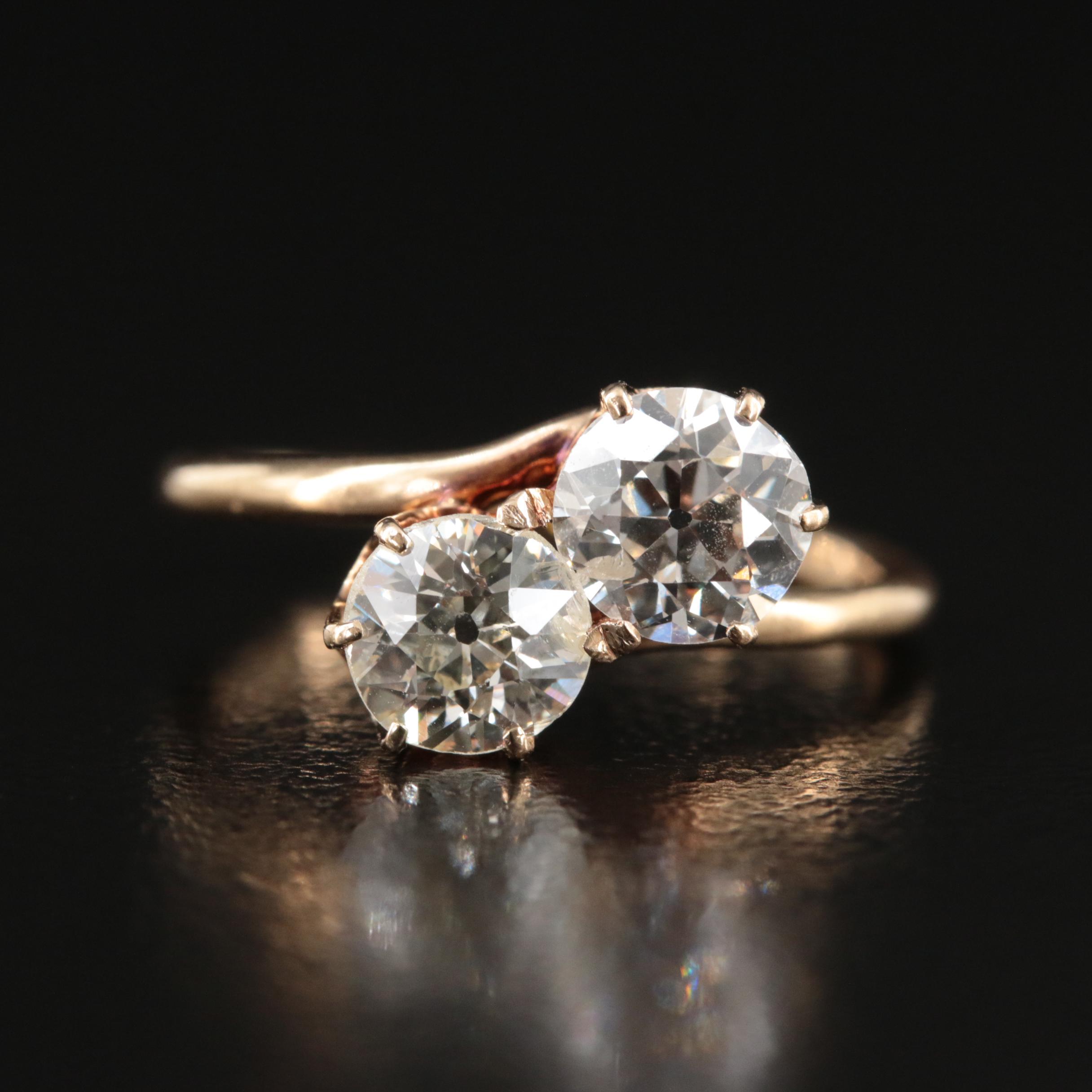 14K 1.04 CTW Diamond Toi et Moi Ring