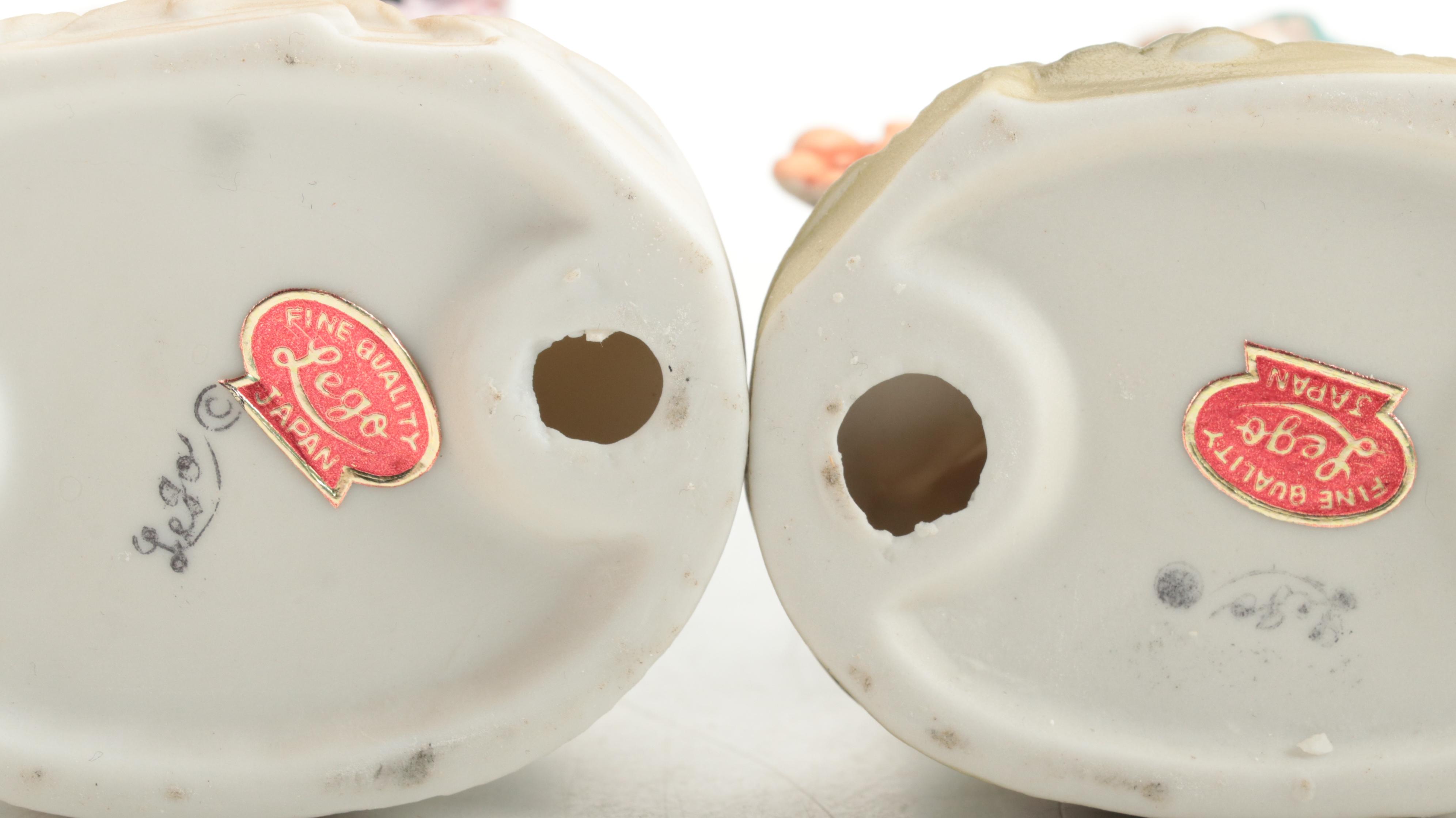 Lego Japanese Hand-Painted Bisque Courtesan Figurines