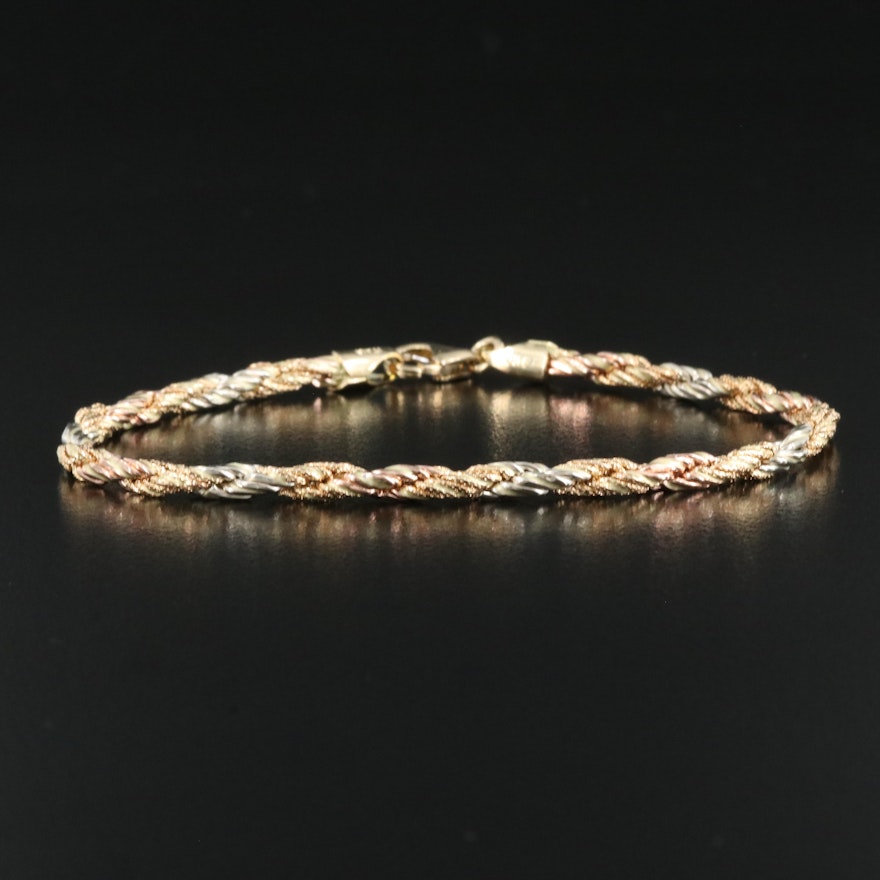 14K Tri-Color Bracelet Including Rose Gold