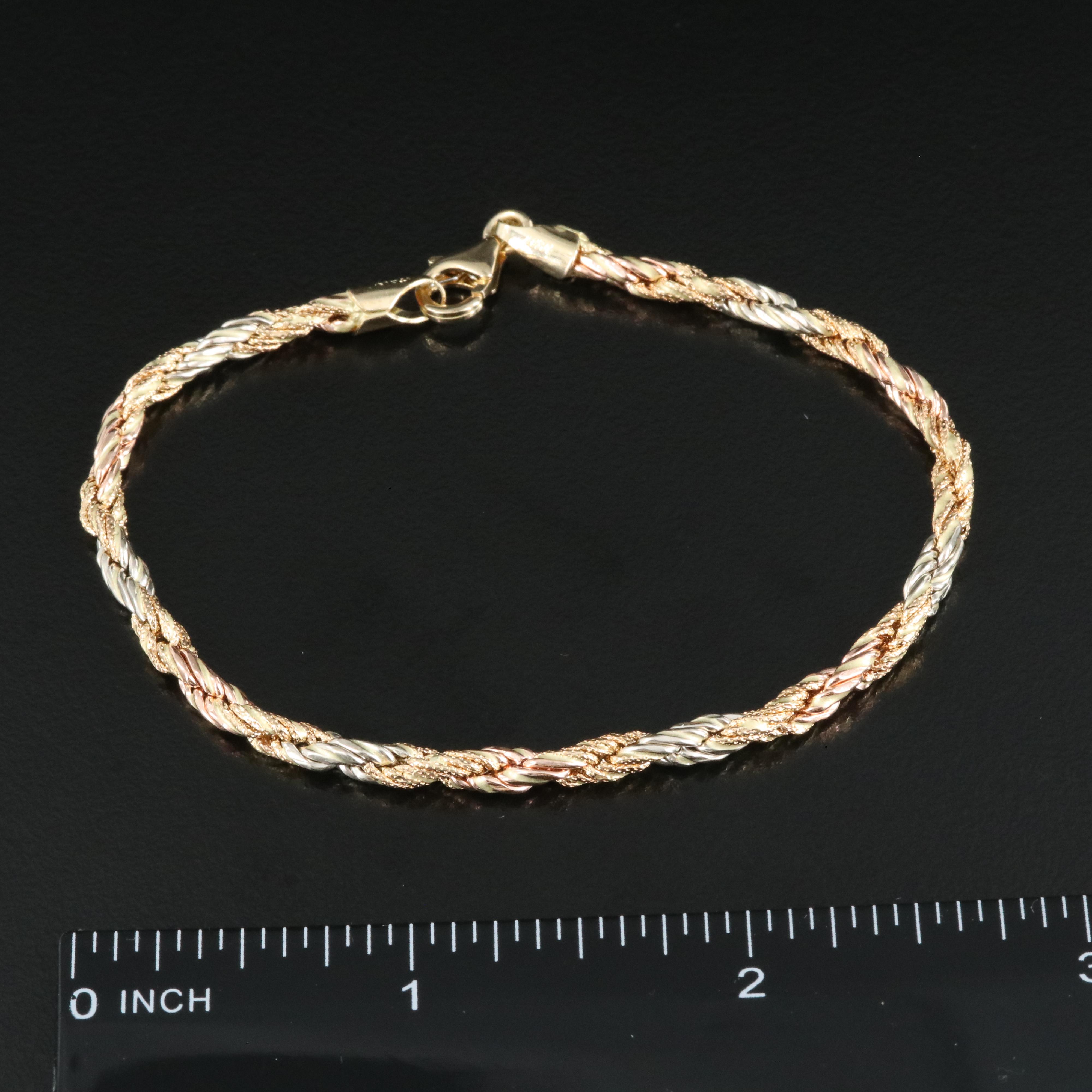 14K Tri-Color Bracelet Including Rose Gold