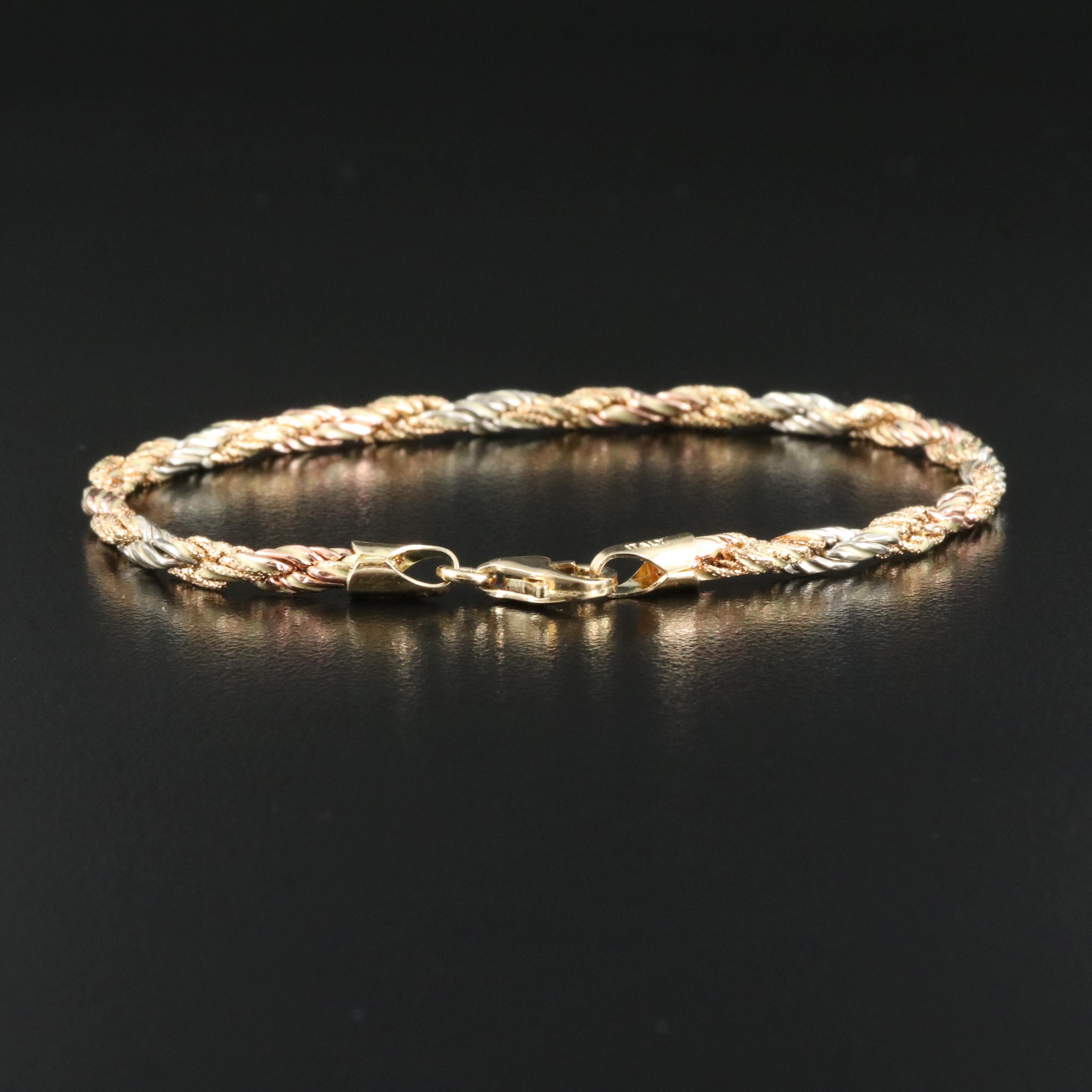 14K Tri-Color Bracelet Including Rose Gold