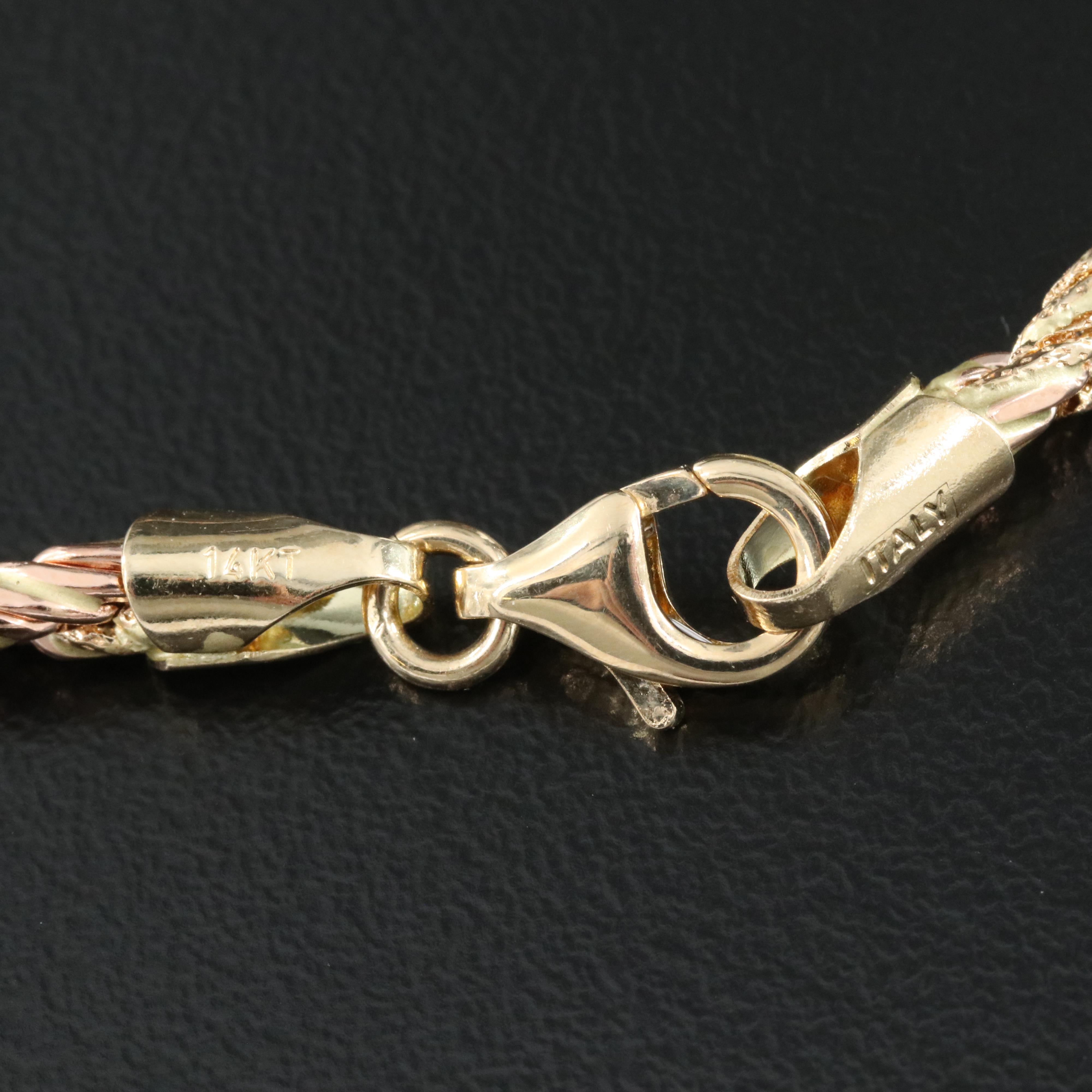 14K Tri-Color Bracelet Including Rose Gold