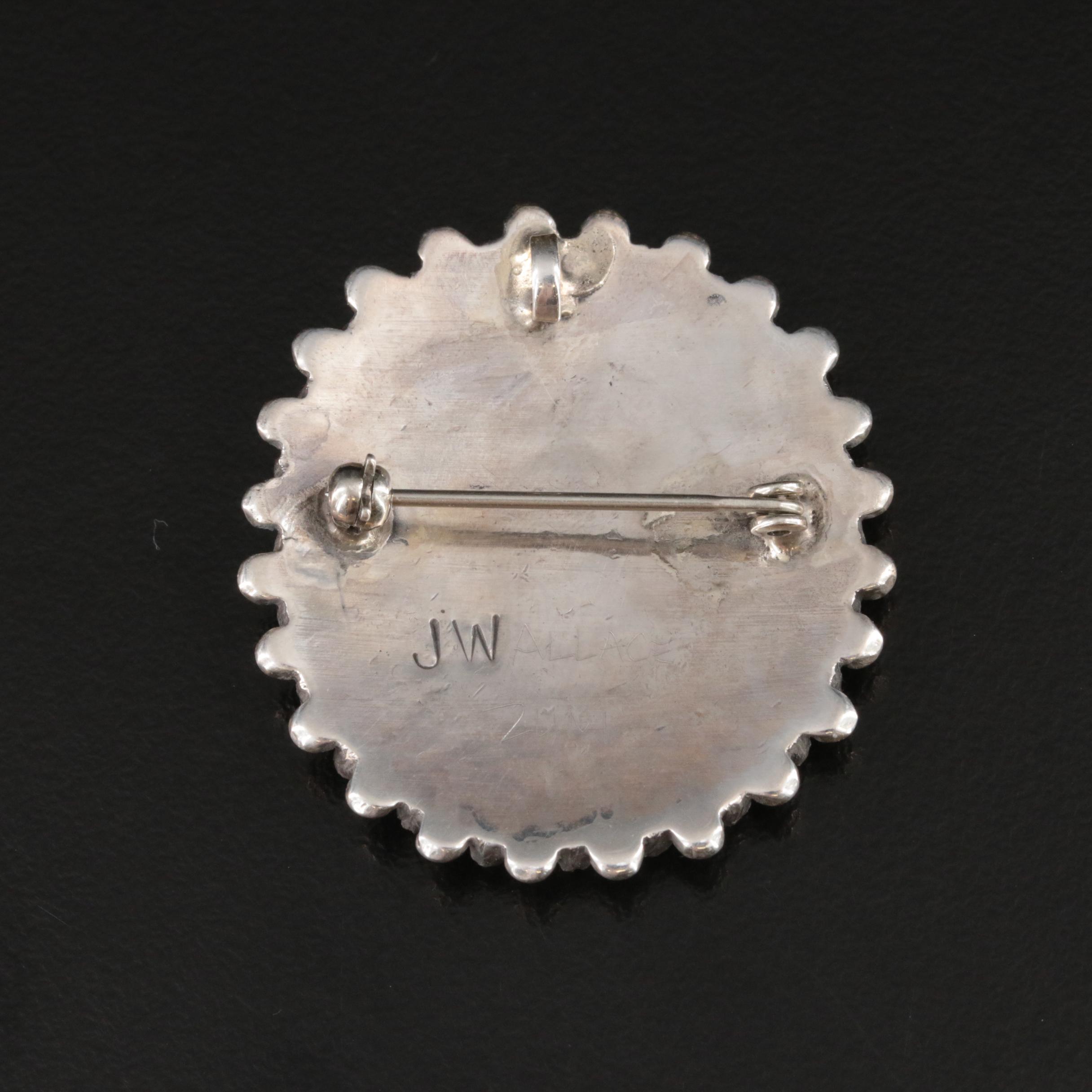 Jerry & Wilma Begay Navajo Diné Sterling Turquoise Converter Brooch