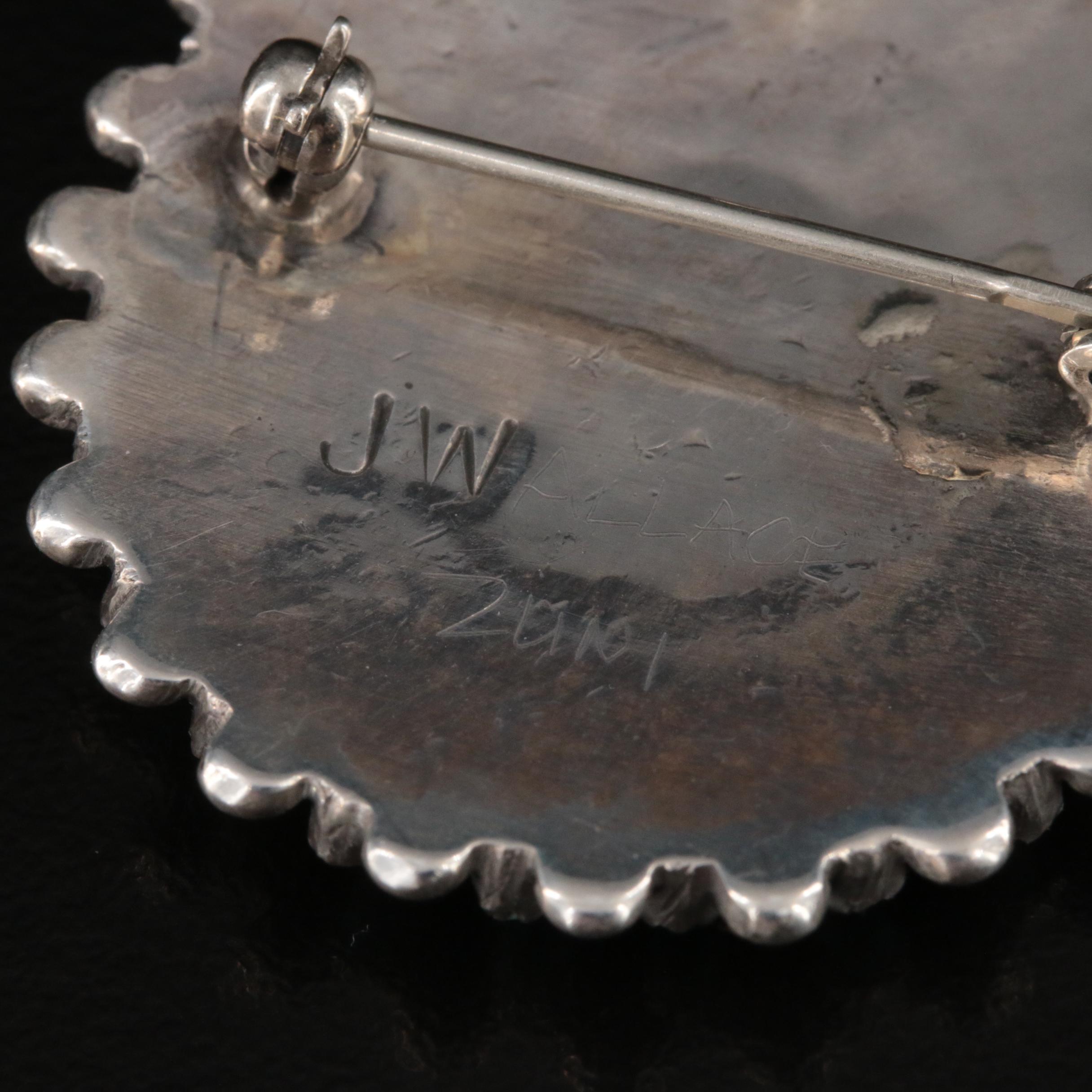 Jerry & Wilma Begay Navajo Diné Sterling Turquoise Converter Brooch