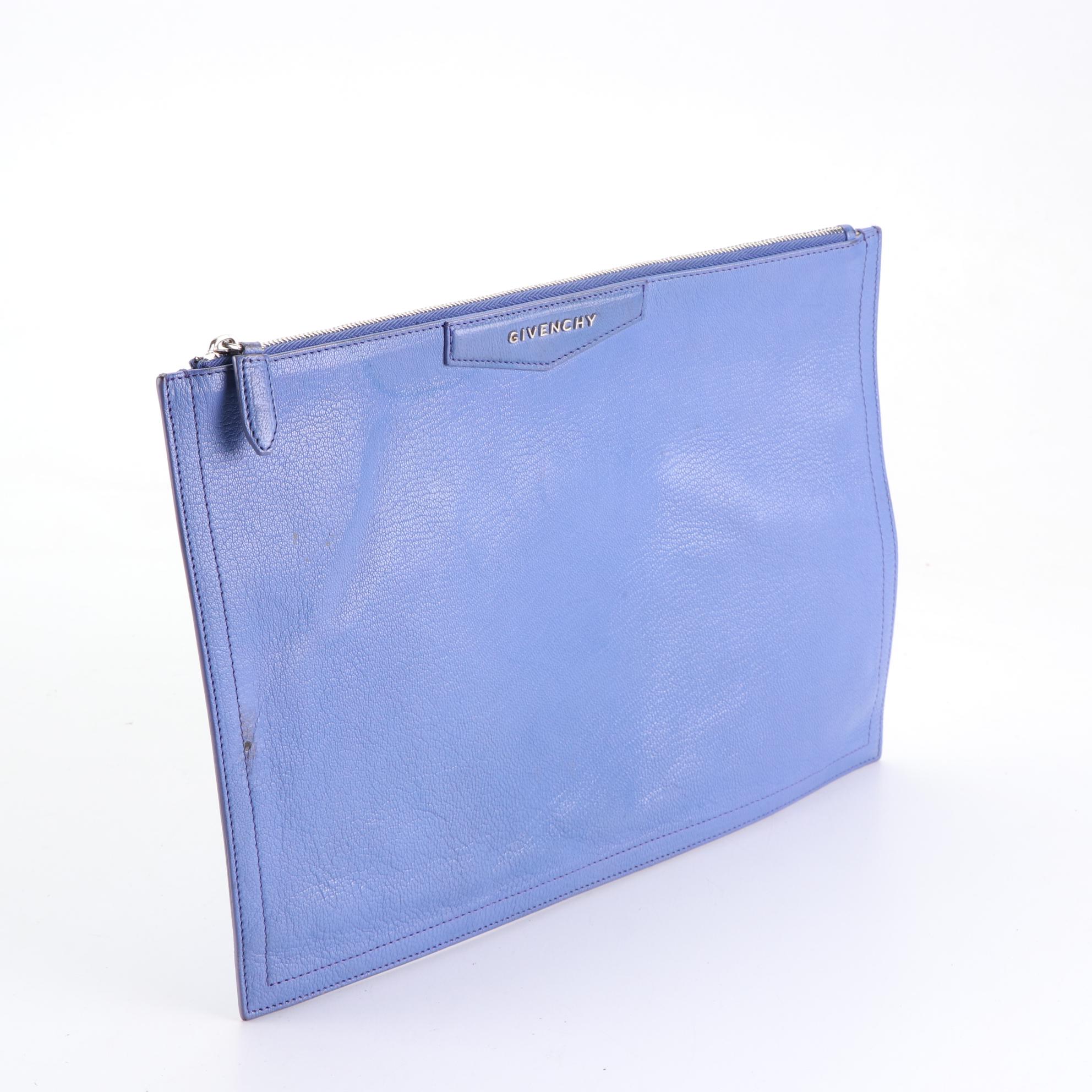 Givenchy Antigona Zip Clutch in Goatskin Leather