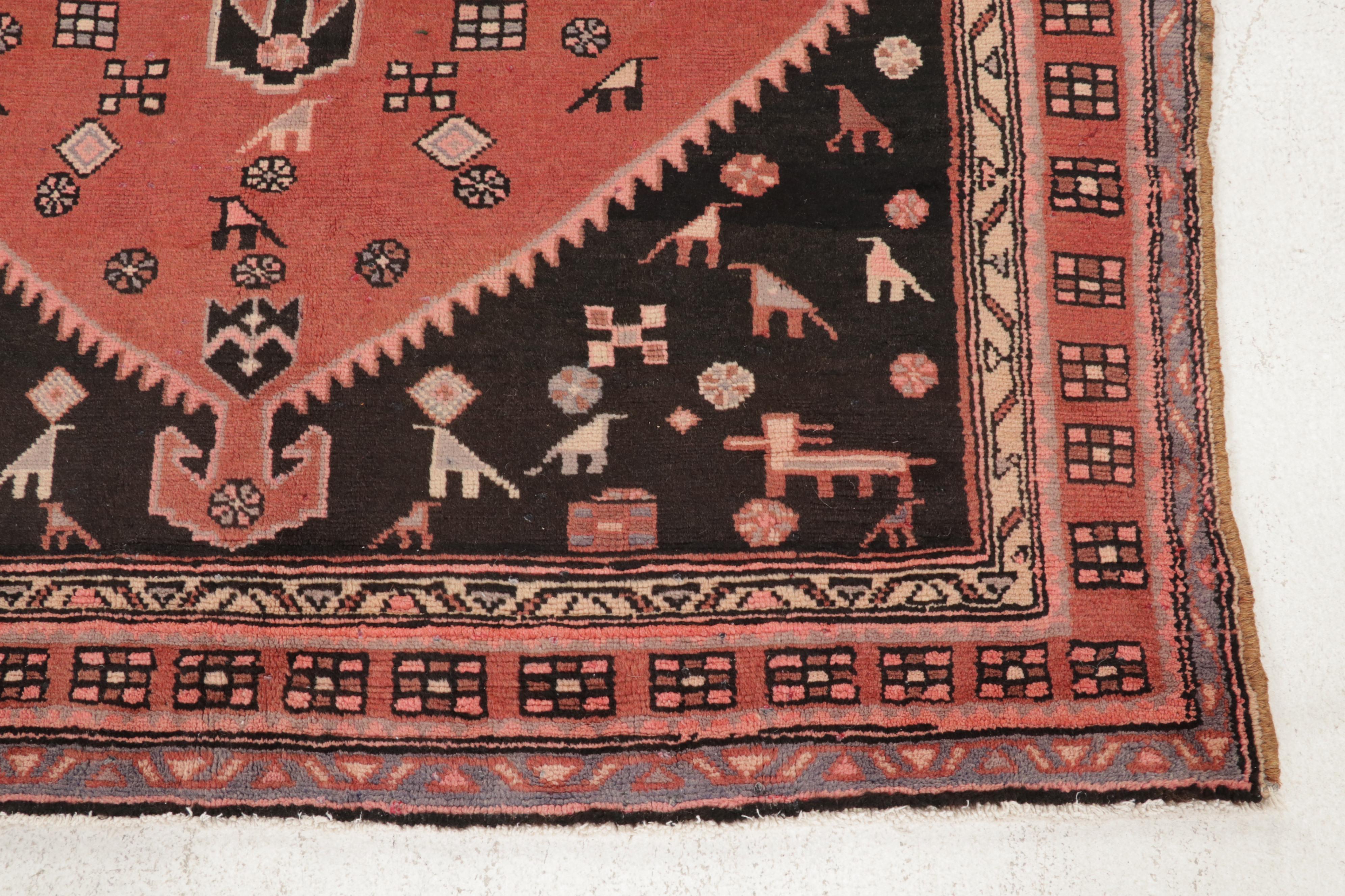 4'11 x 8'8 Hand-Knotted Persian Northwest Pictorial Area Rug, 1960s