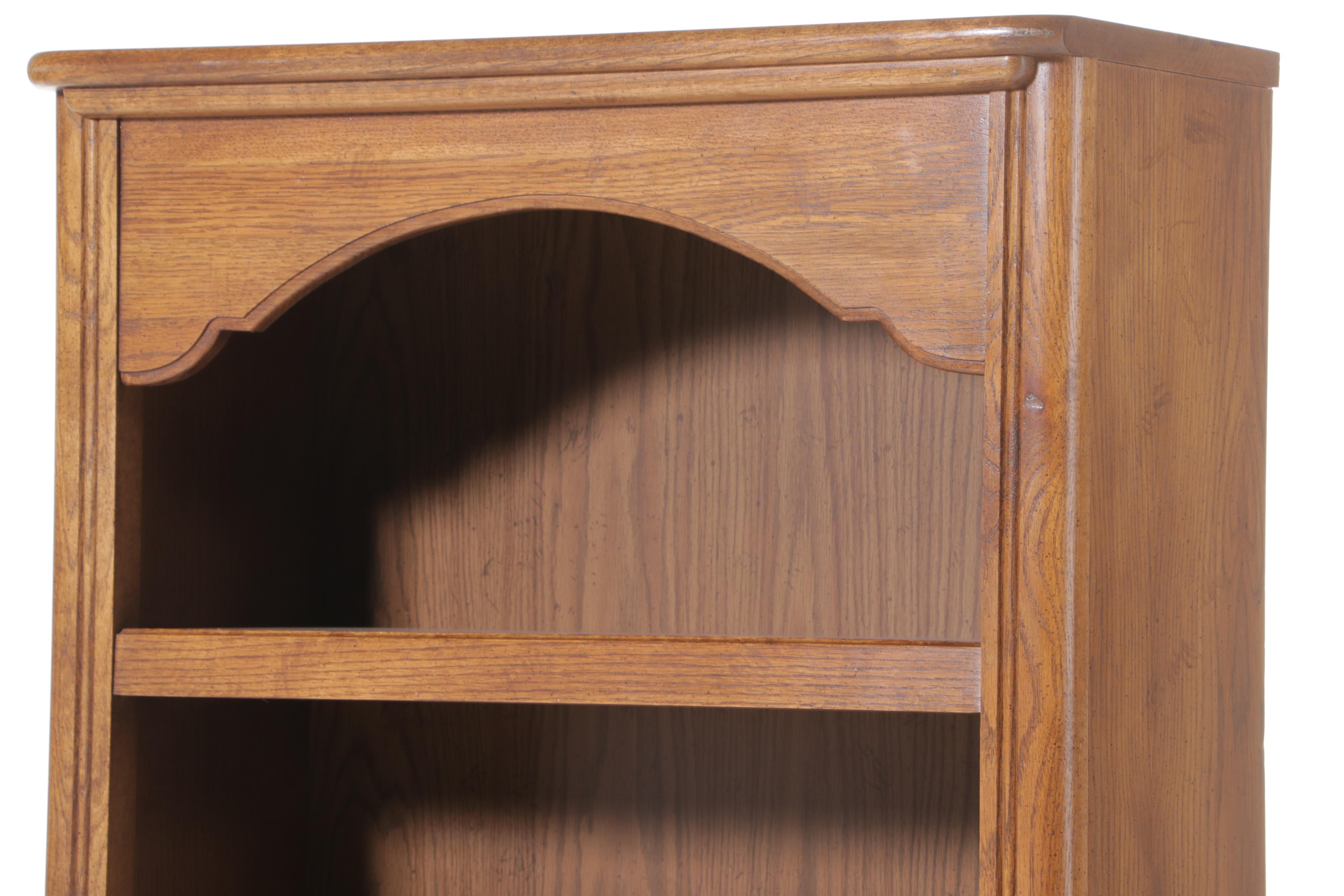 Dixie Furniture Oak Bookcase-on-Cabinet, Late 20th Century