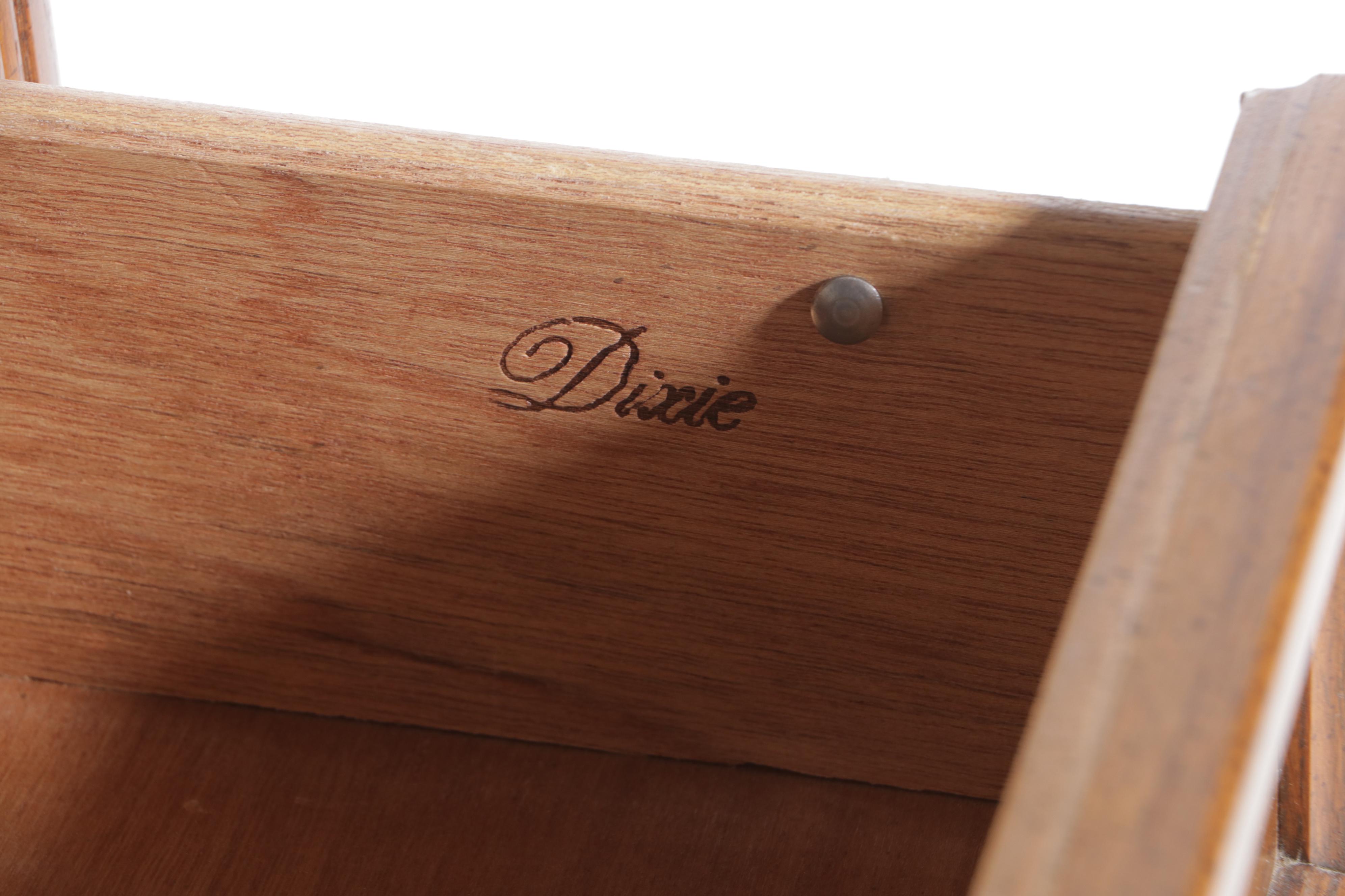 Dixie Furniture Oak Bookcase-on-Cabinet, Late 20th Century