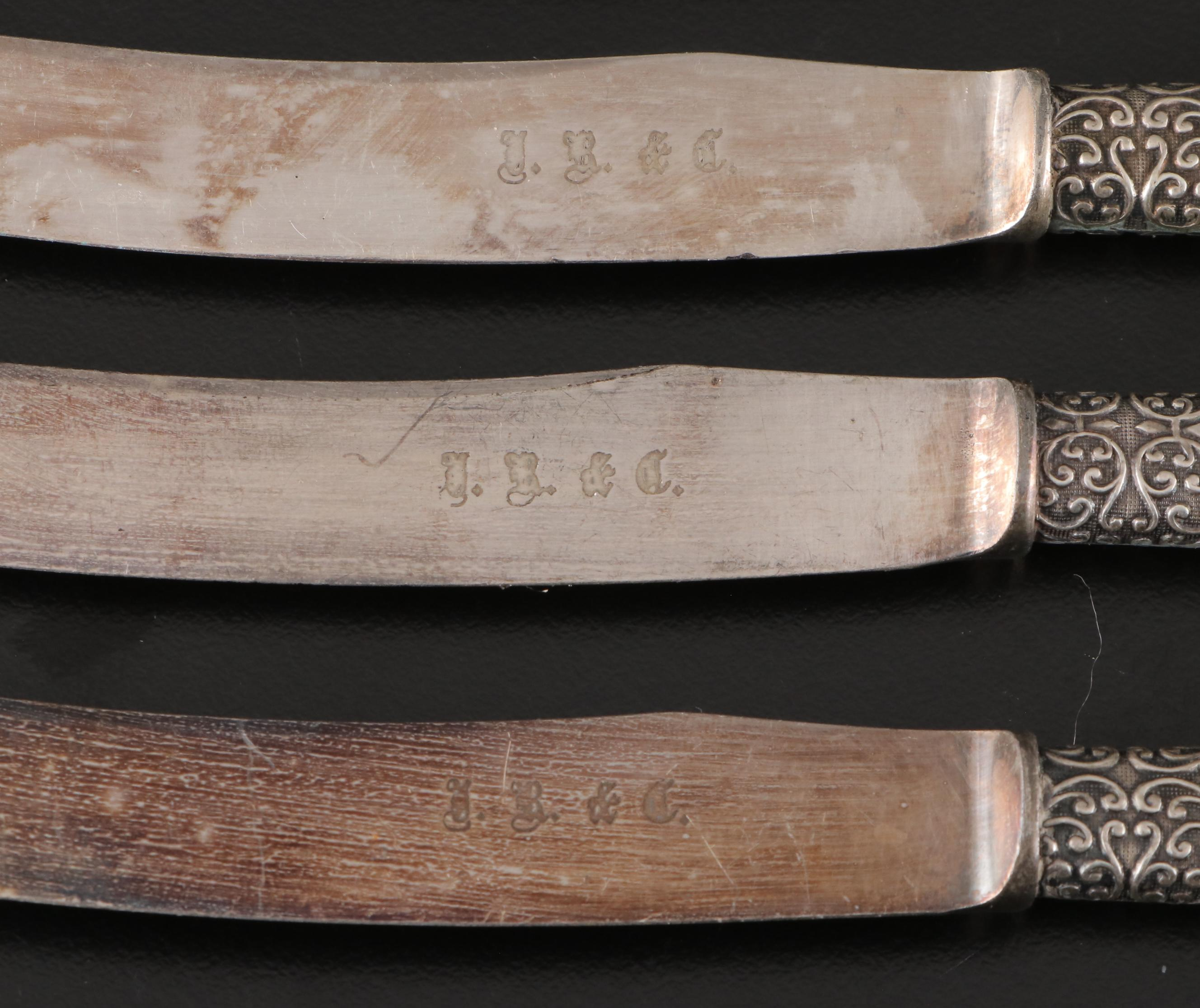 Silver Plate and Mother-of-Pearl Handled Fruit Knives with Other Spreaders