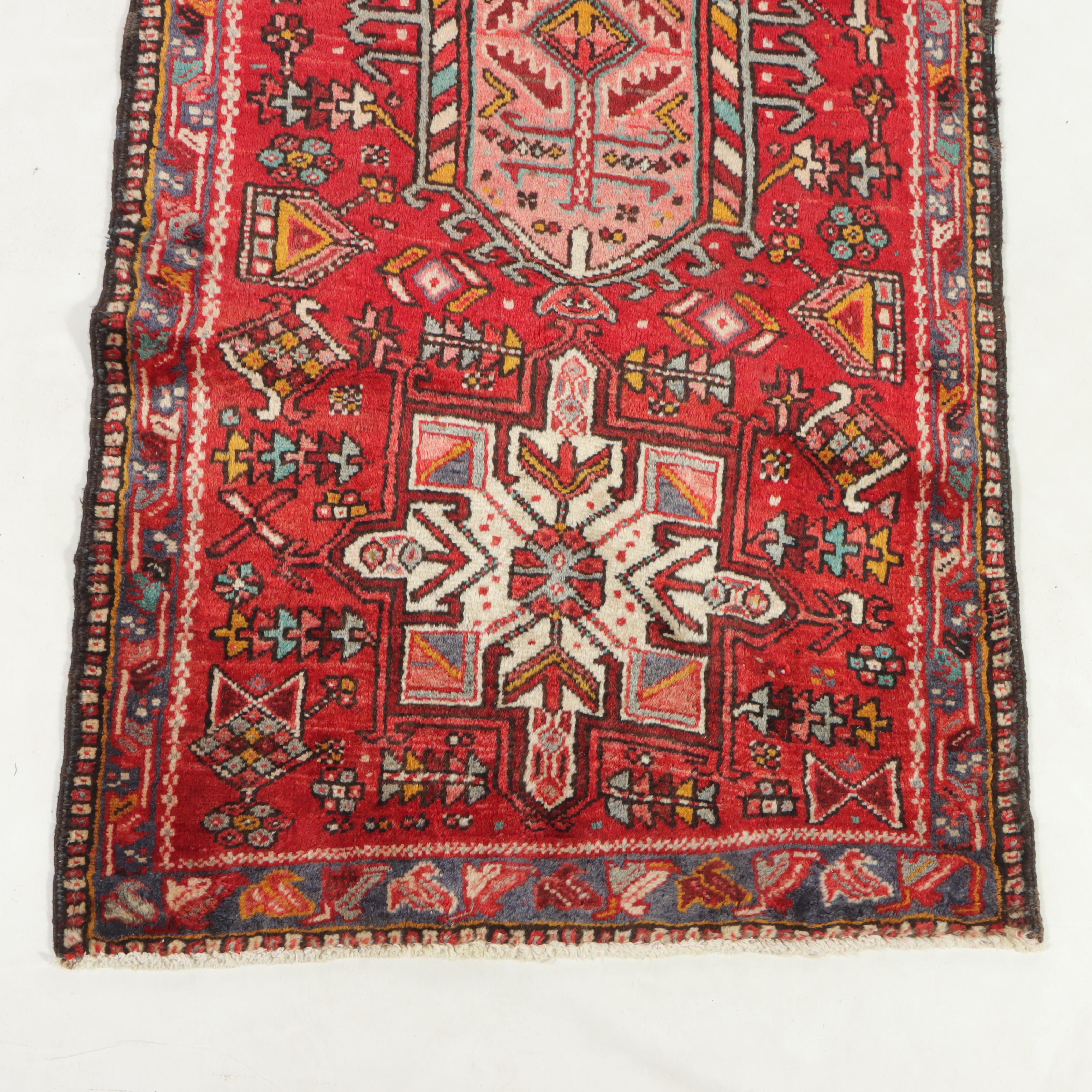 2'9 x 9'5 Hand-Knotted Persian Karaja Carpet Runner
