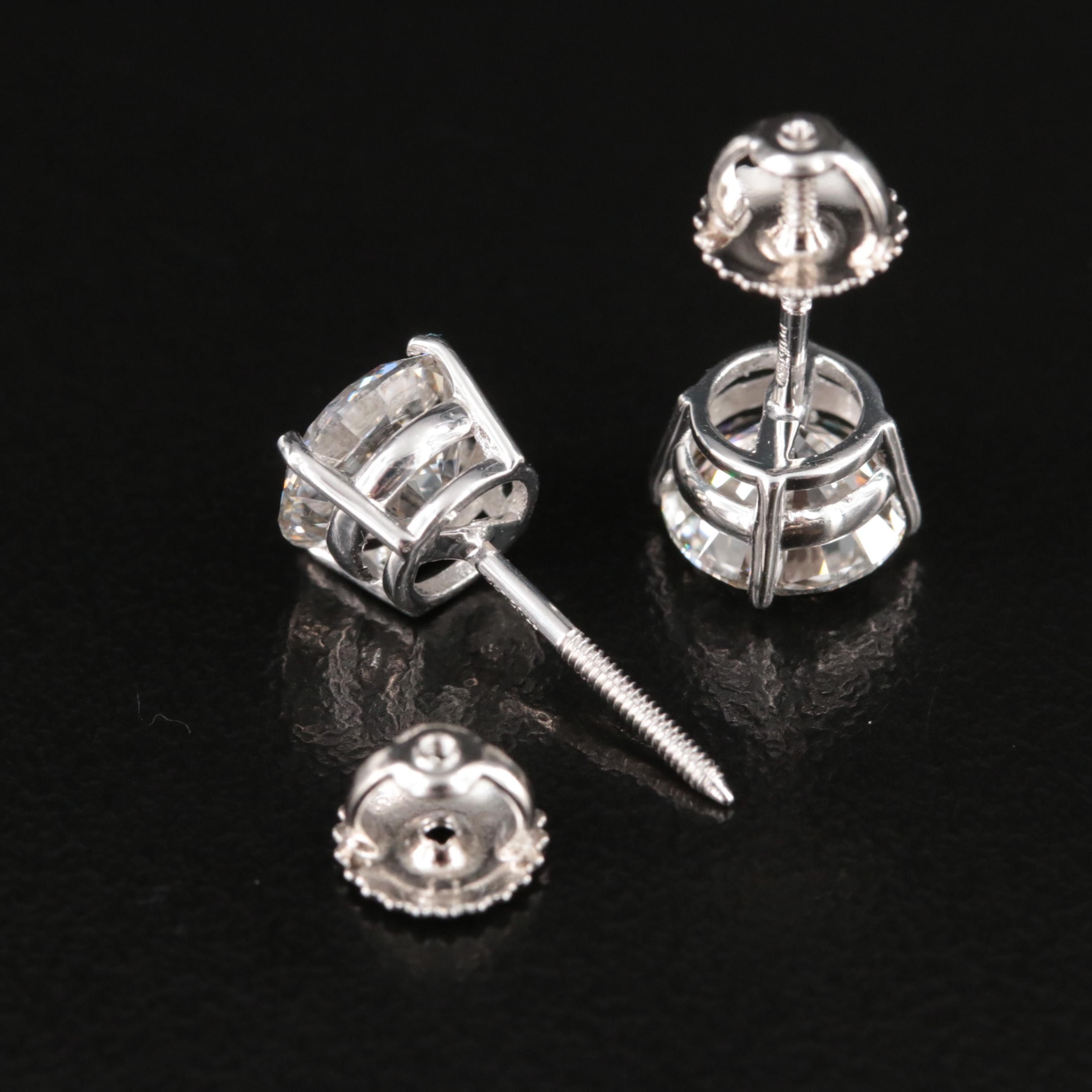 Platinum 2.85 CTW Lab Grown Diamond Stud Earrings