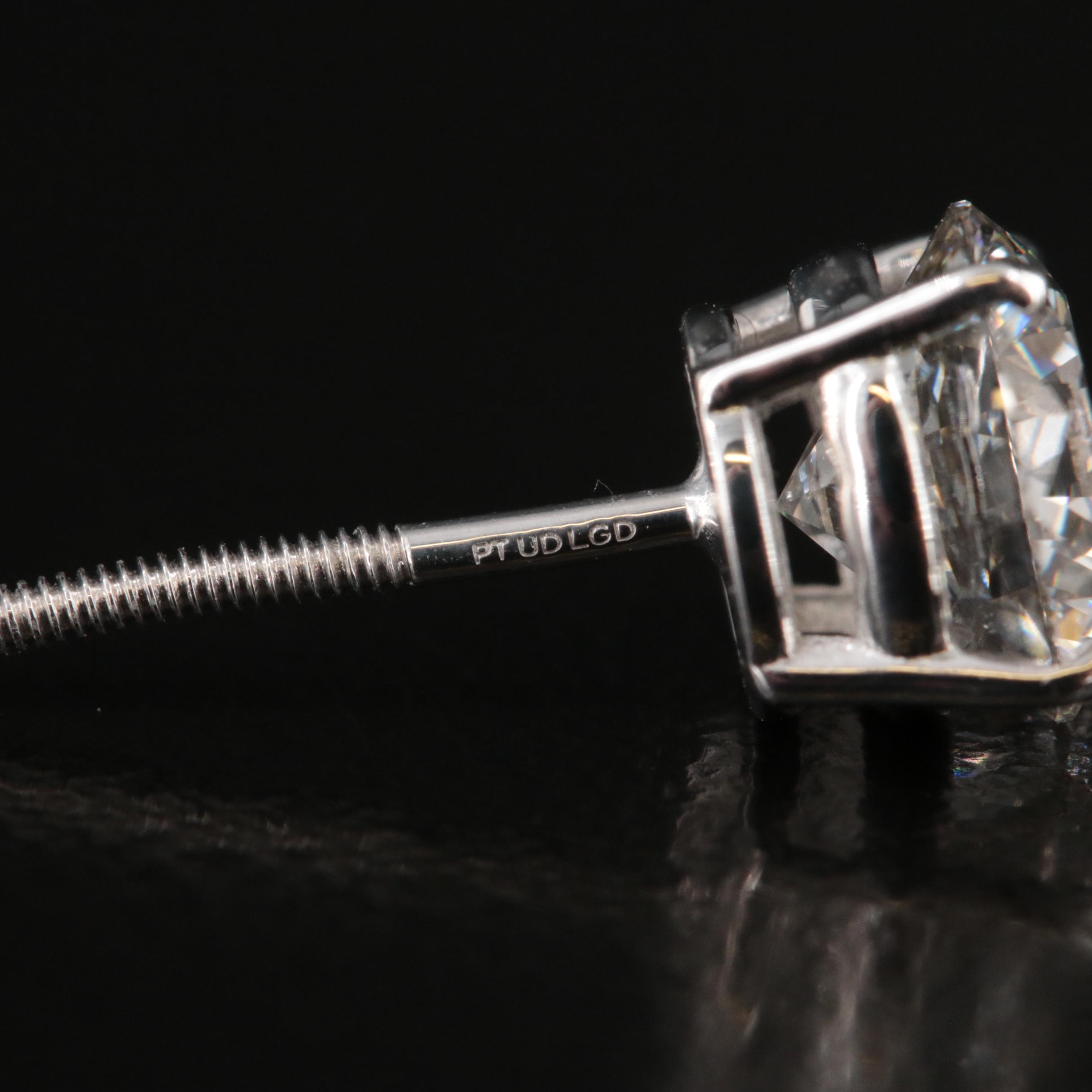 Platinum 2.85 CTW Lab Grown Diamond Stud Earrings