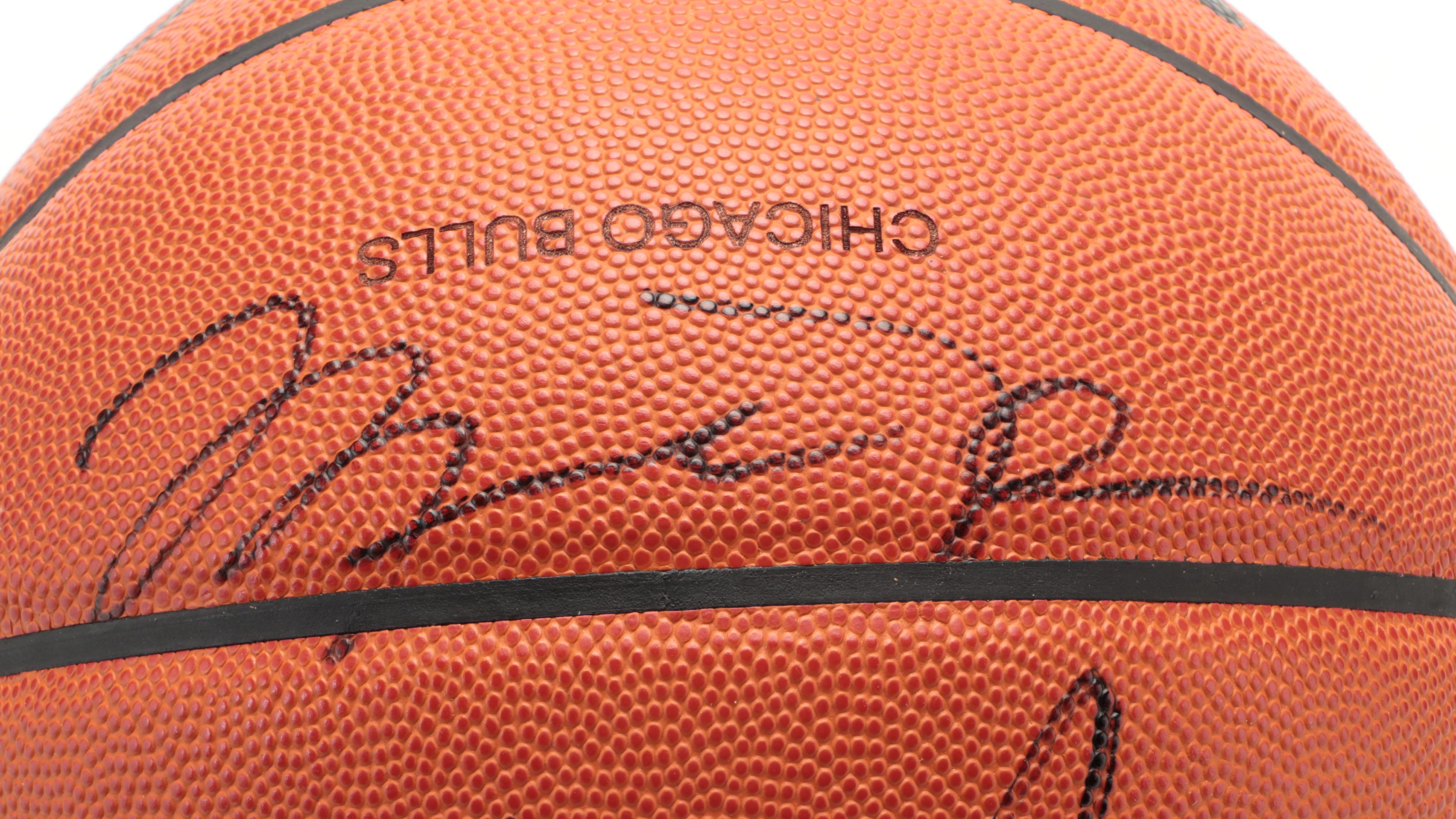 Michael Jordan, Scottie Pippen and Ron Harper Signed Bulls Game Basketball