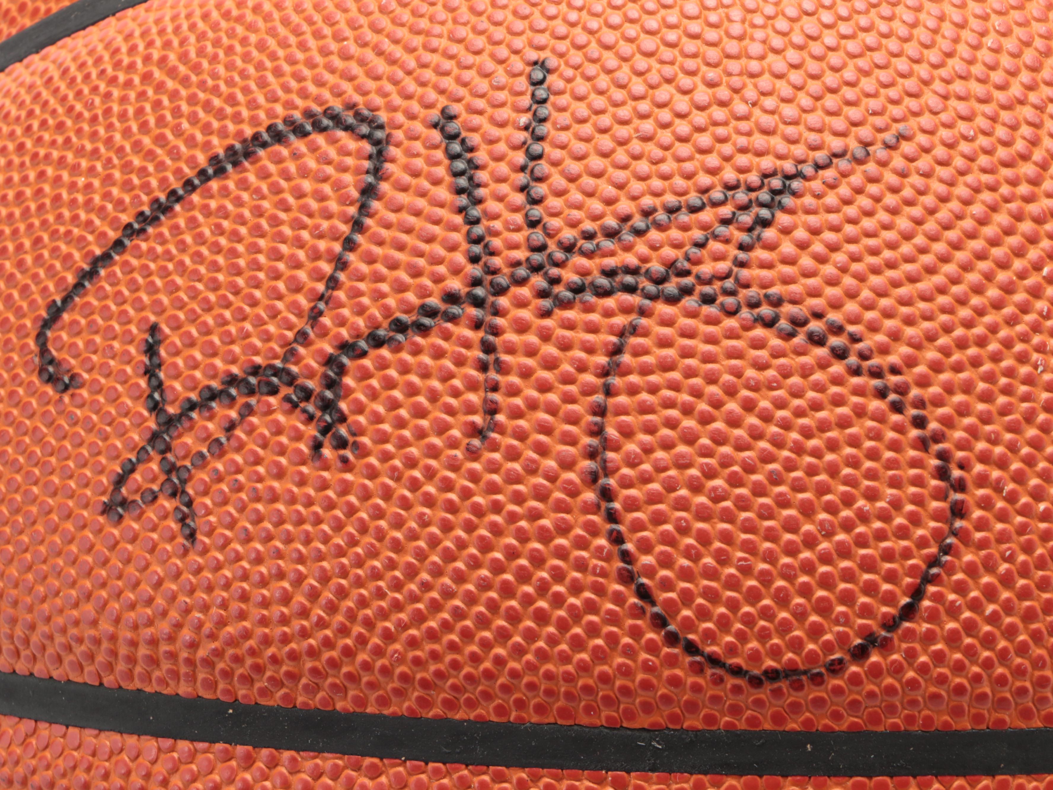 Michael Jordan, Scottie Pippen and Ron Harper Signed Bulls Game Basketball
