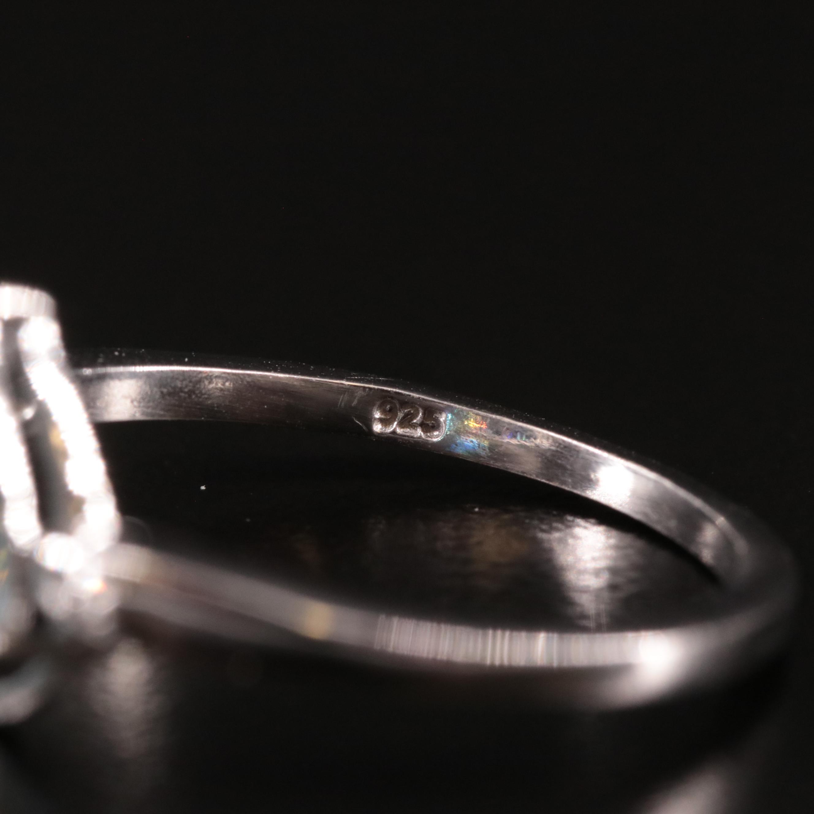 Sterling Blue Topaz and Diamond Ring