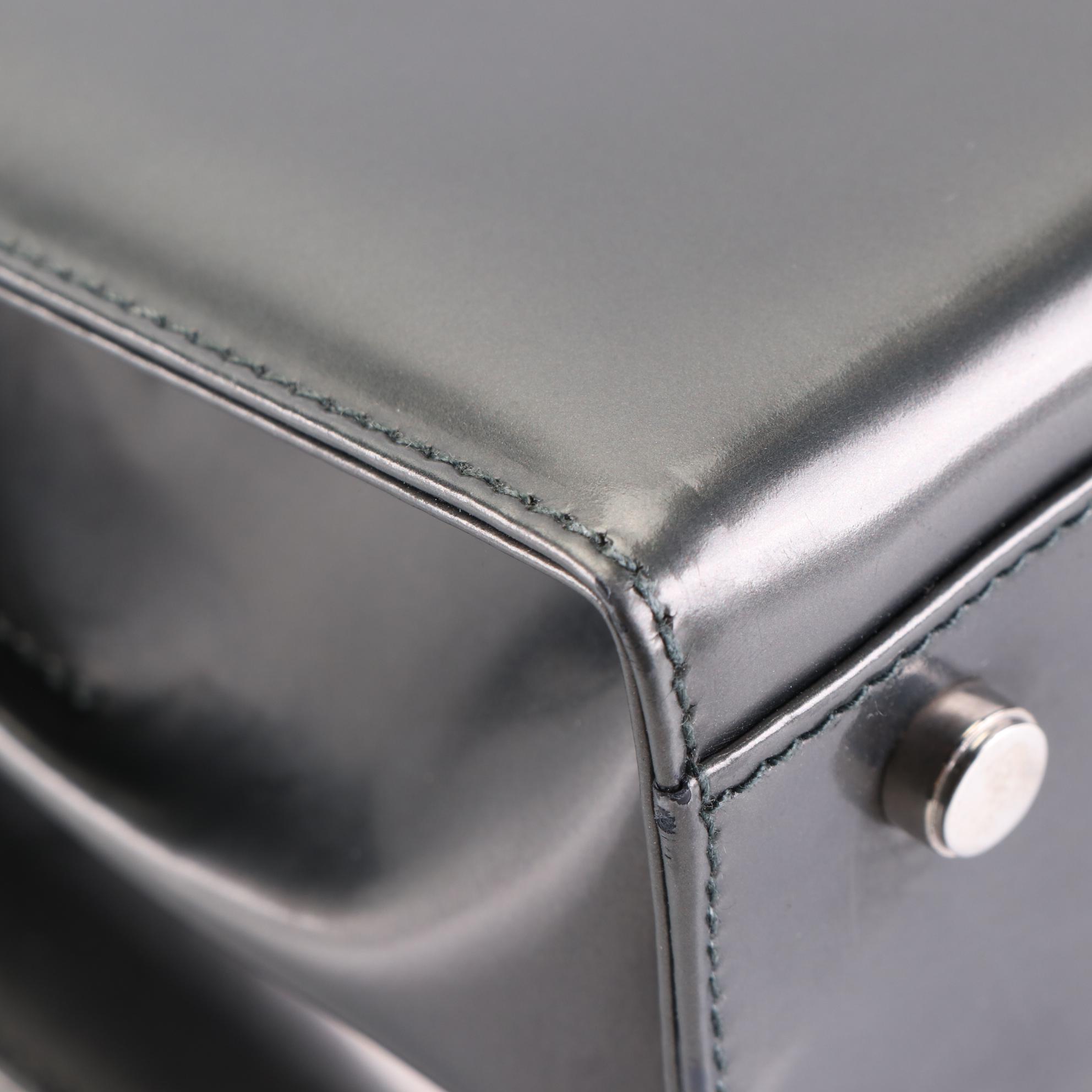 Salvatore Ferragamo Top Handle Bag in Metallic Patent Leather