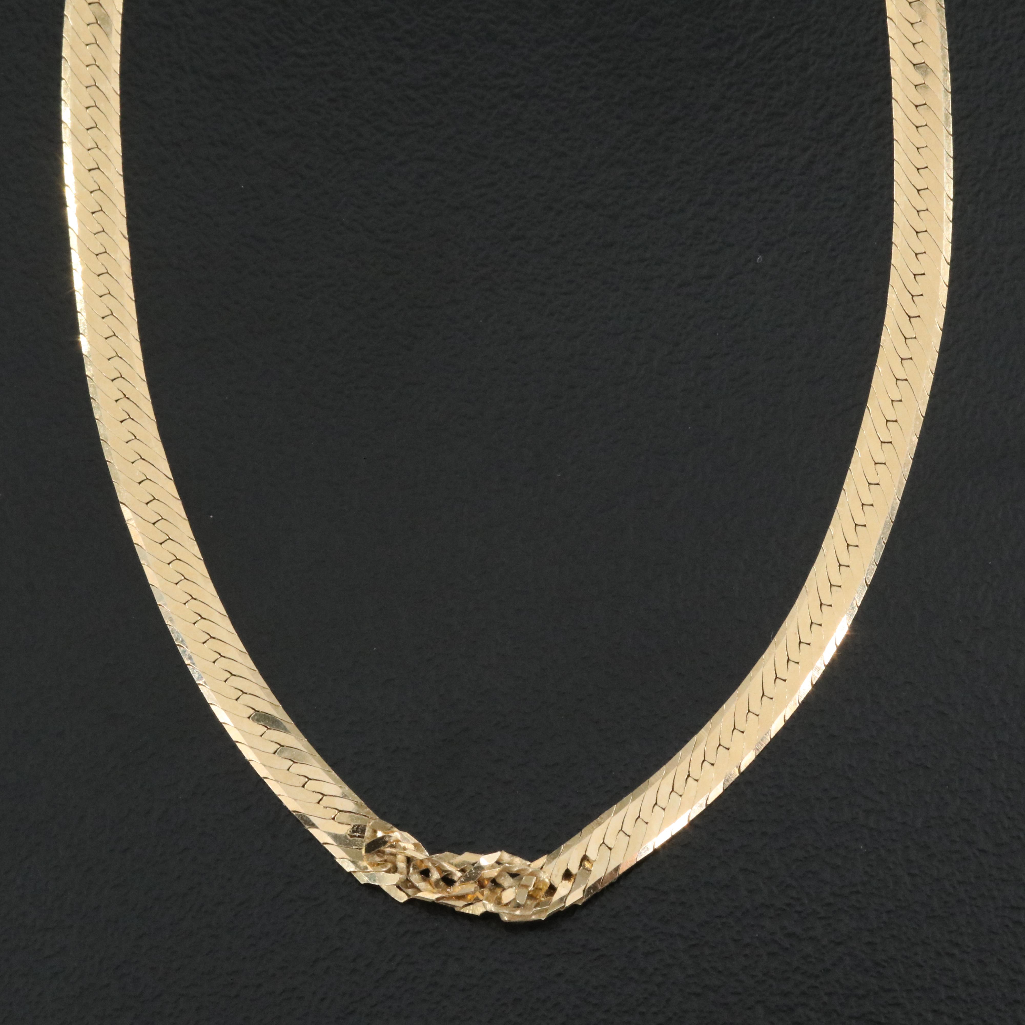 Scrap 14K Herringbone Necklace