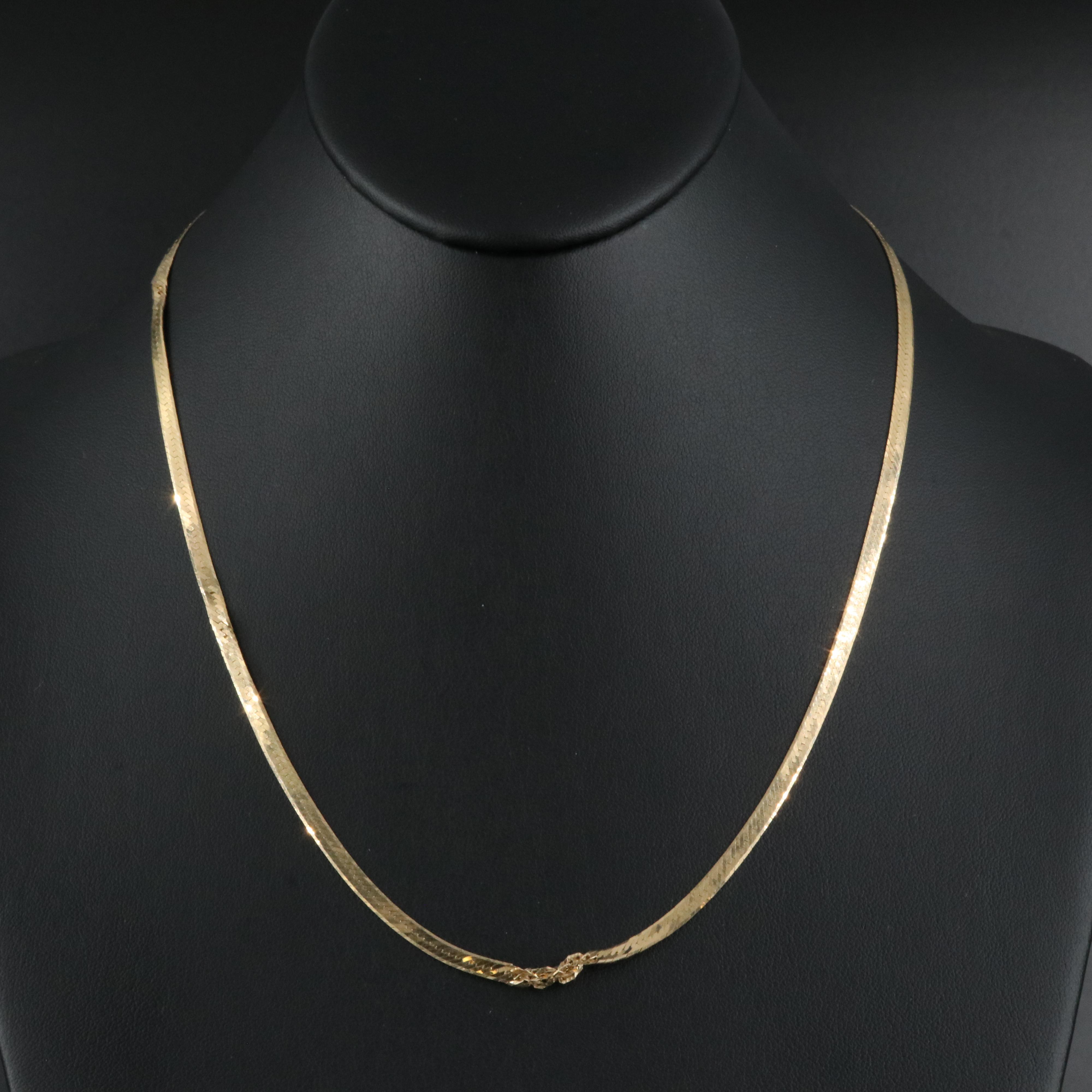 Scrap 14K Herringbone Necklace