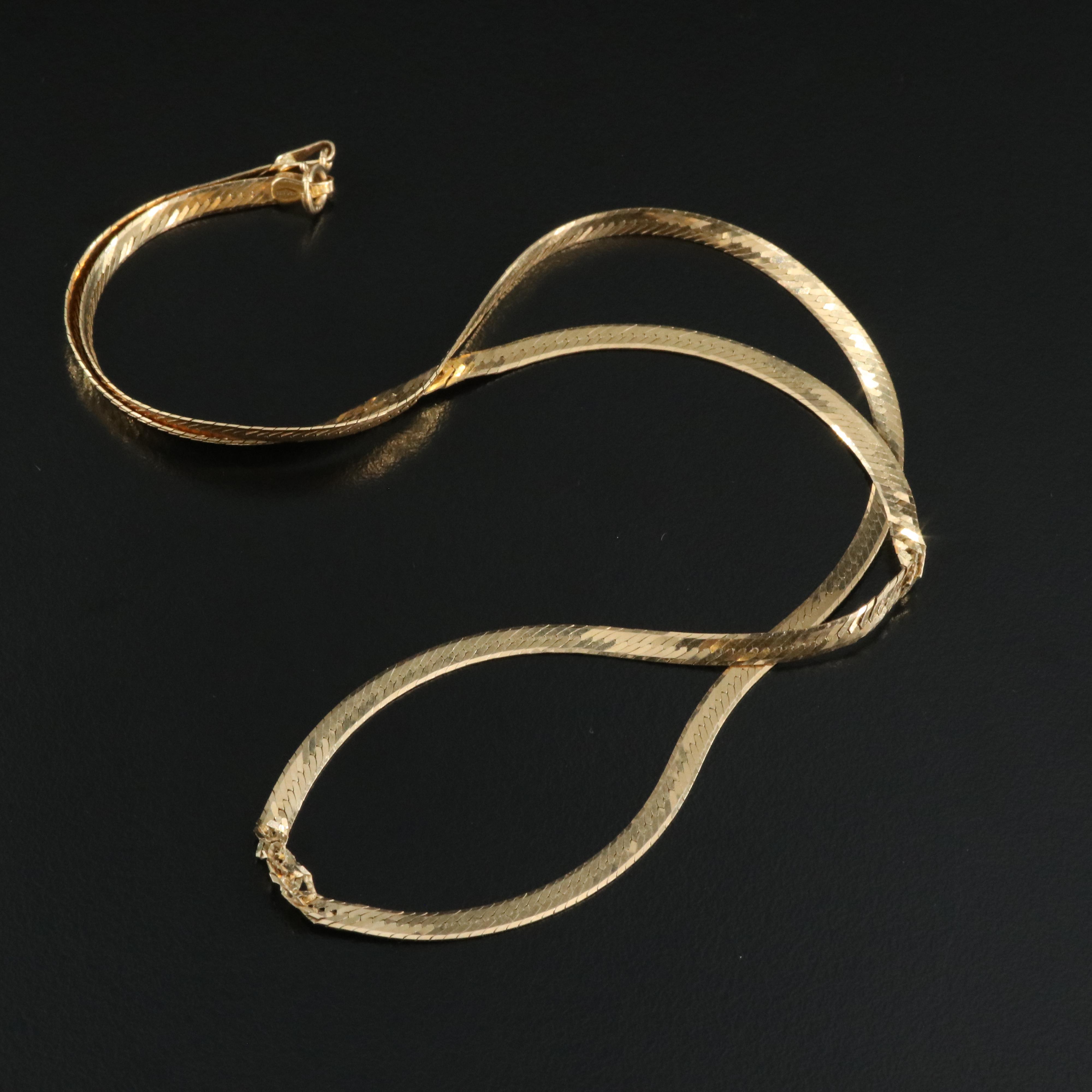 Scrap 14K Herringbone Necklace