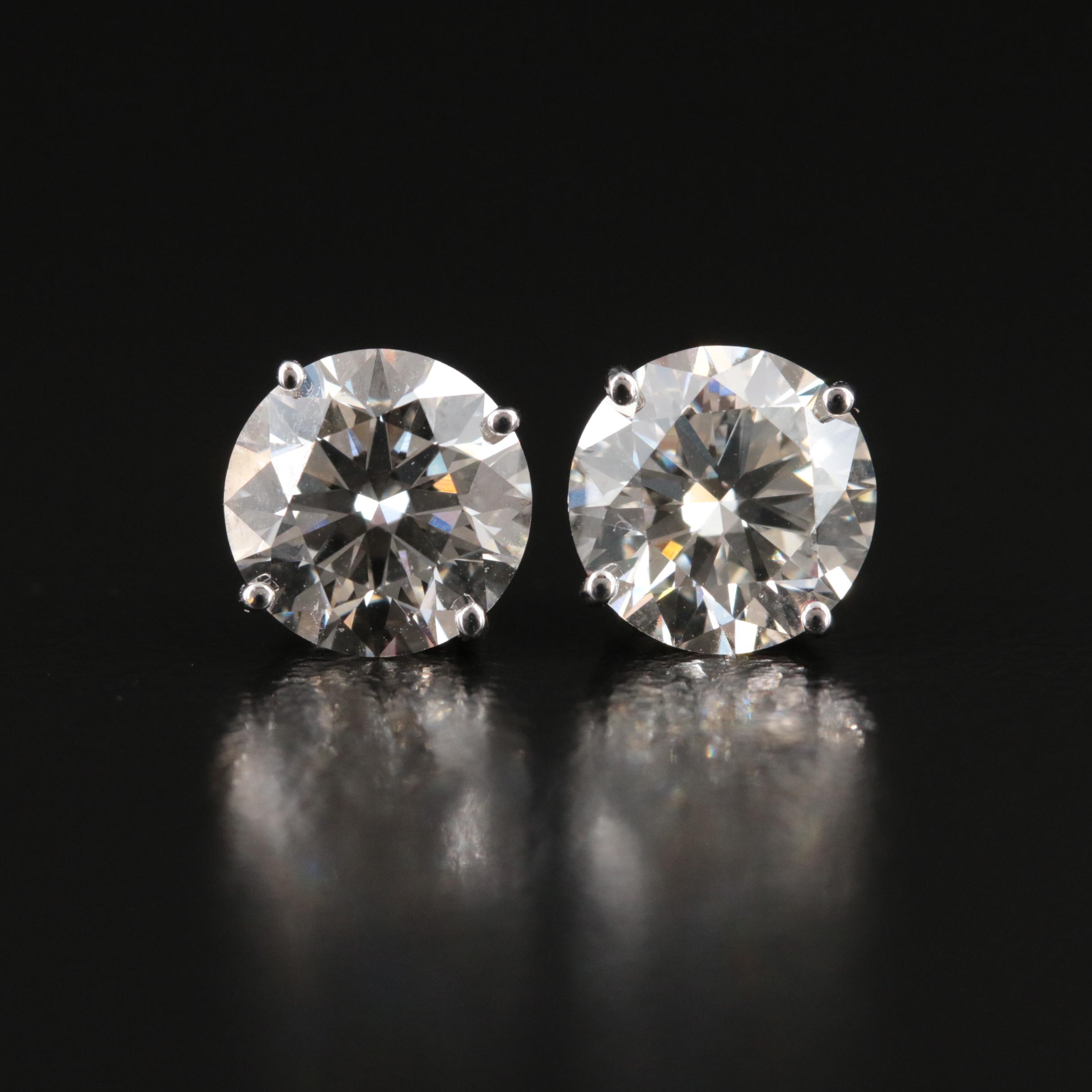 Platinum 3.33 CTW Lab Grown Diamond Stud Earrings