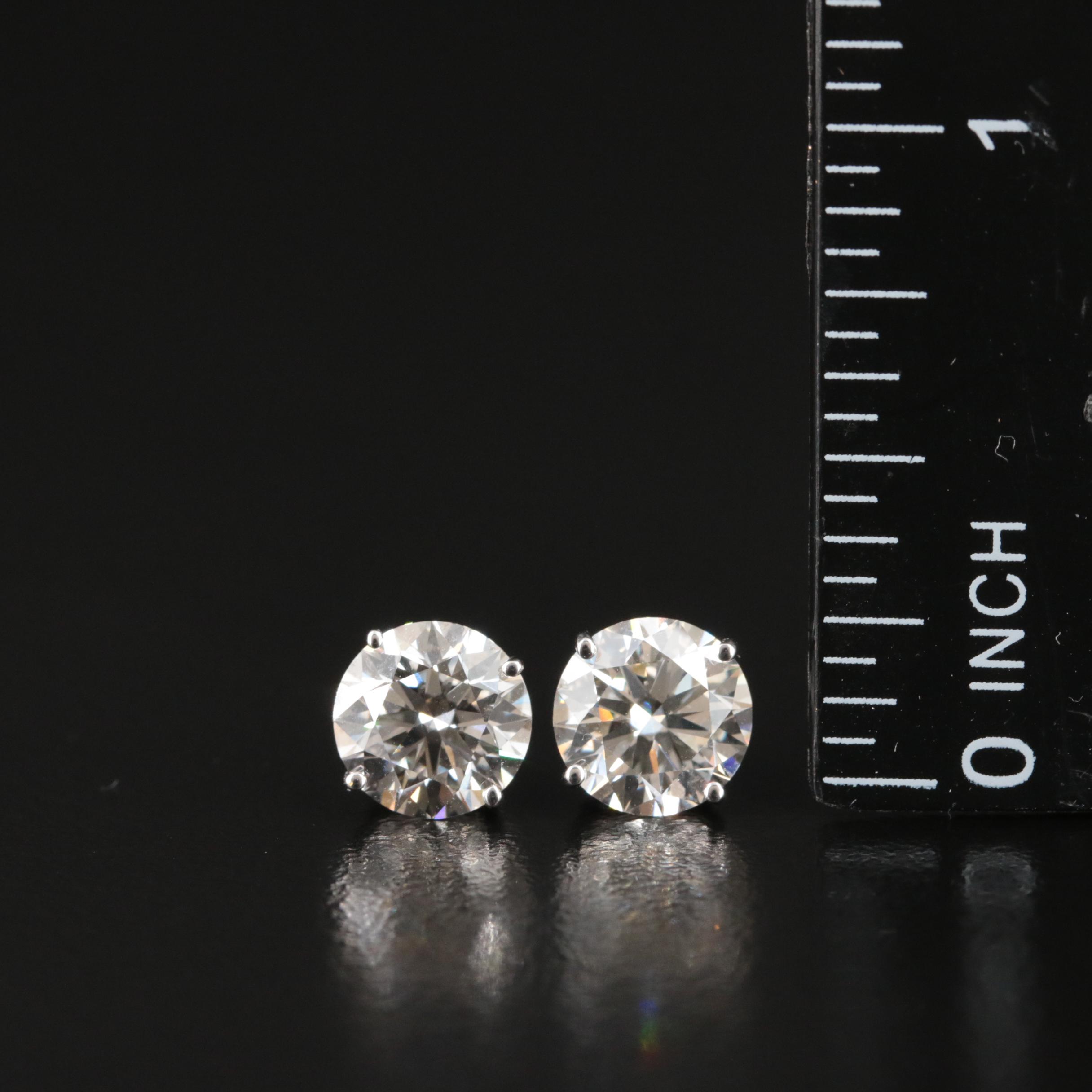 Platinum 3.33 CTW Lab Grown Diamond Stud Earrings